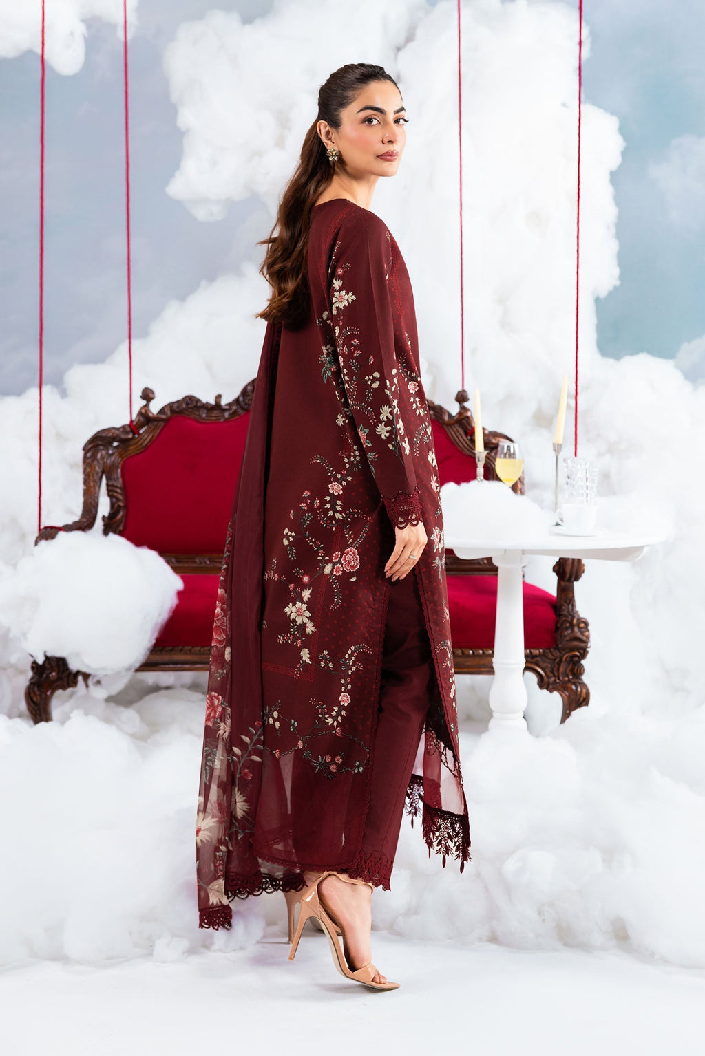 MARIA.B | M.BASICS Dreamscape Lawn Unstitched - 7A - Aarzu