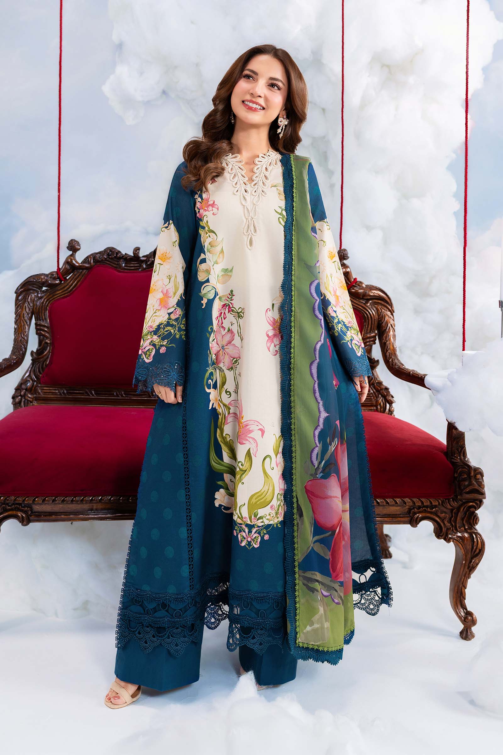 MARIA.B | M.BASICS Dreamscape Lawn Unstitched - 5B - Aarzu