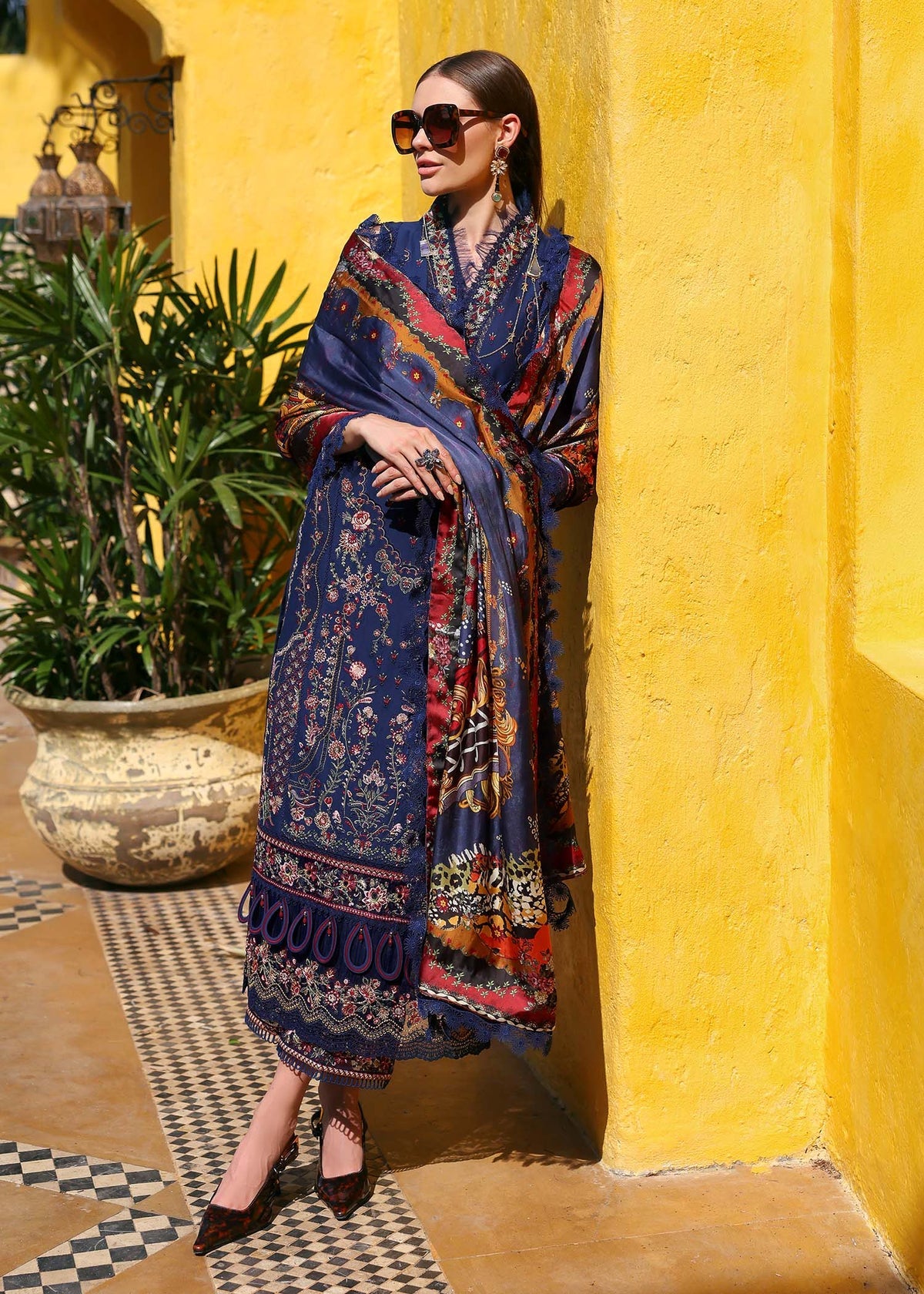 KANWAL MALIK : Elysia Luxury Lawn 2025 Unstitched - Azure