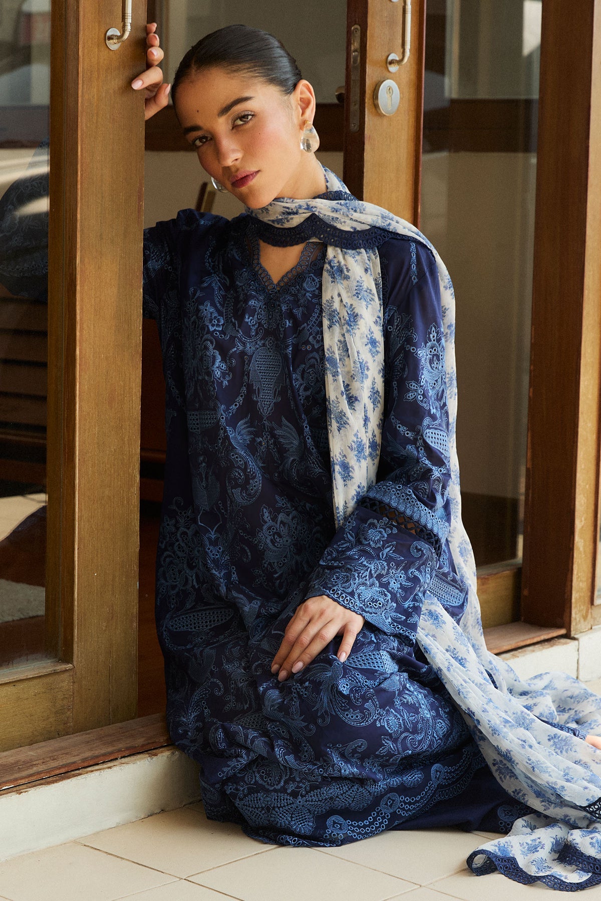 ZARA SHAHJAHAN | Satori Luxury Lawn 2025 - Sei-9B Unstitched