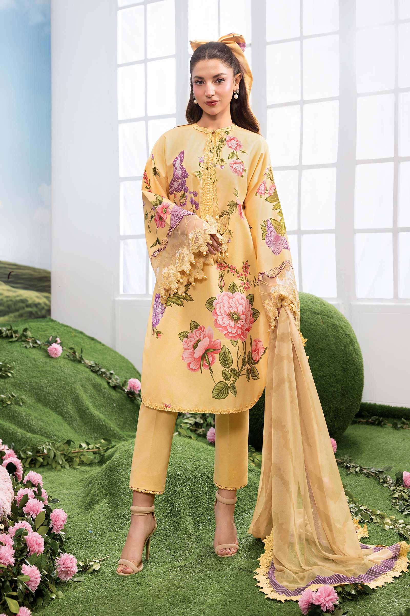 MARIA.B | M.BASICS Dreamscape Lawn Unstitched - 4B - Aarzu