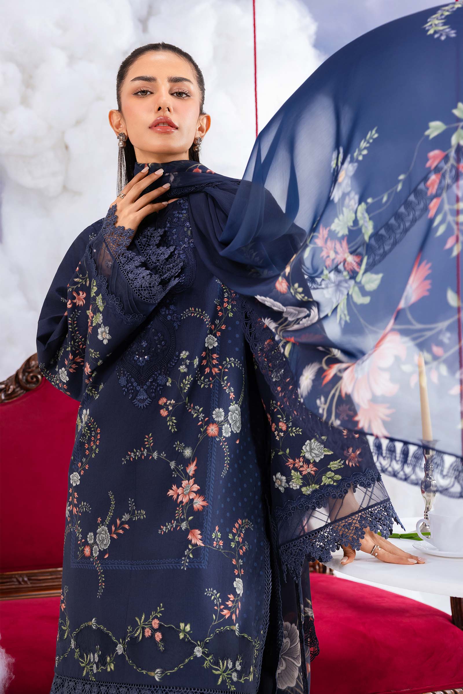 MARIA.B | M.BASICS Dreamscape Lawn Unstitched - 7B - Aarzu