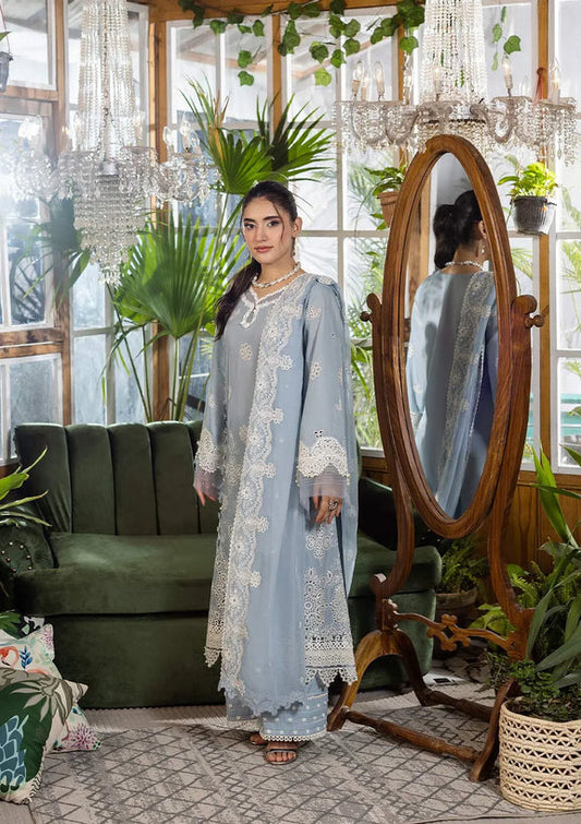 ELAF | E.Craft Luxury Chikankari Lawn 2025 - 3B Sky Dream