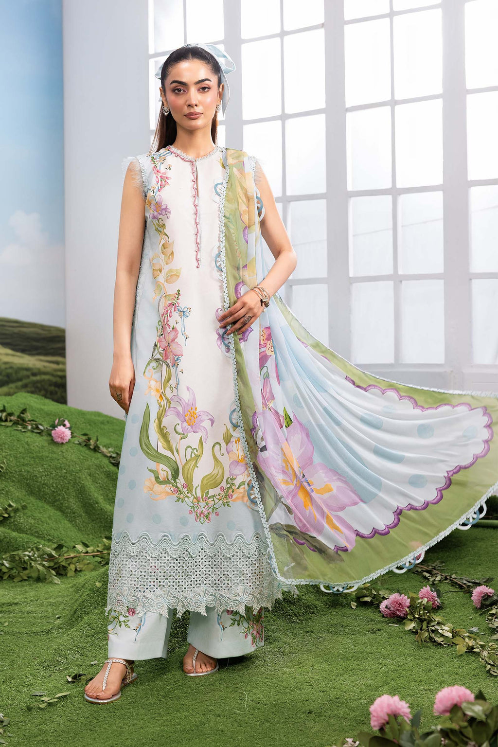 MARIA.B | M.BASICS Dreamscape Lawn Unstitched - 5A - Aarzu