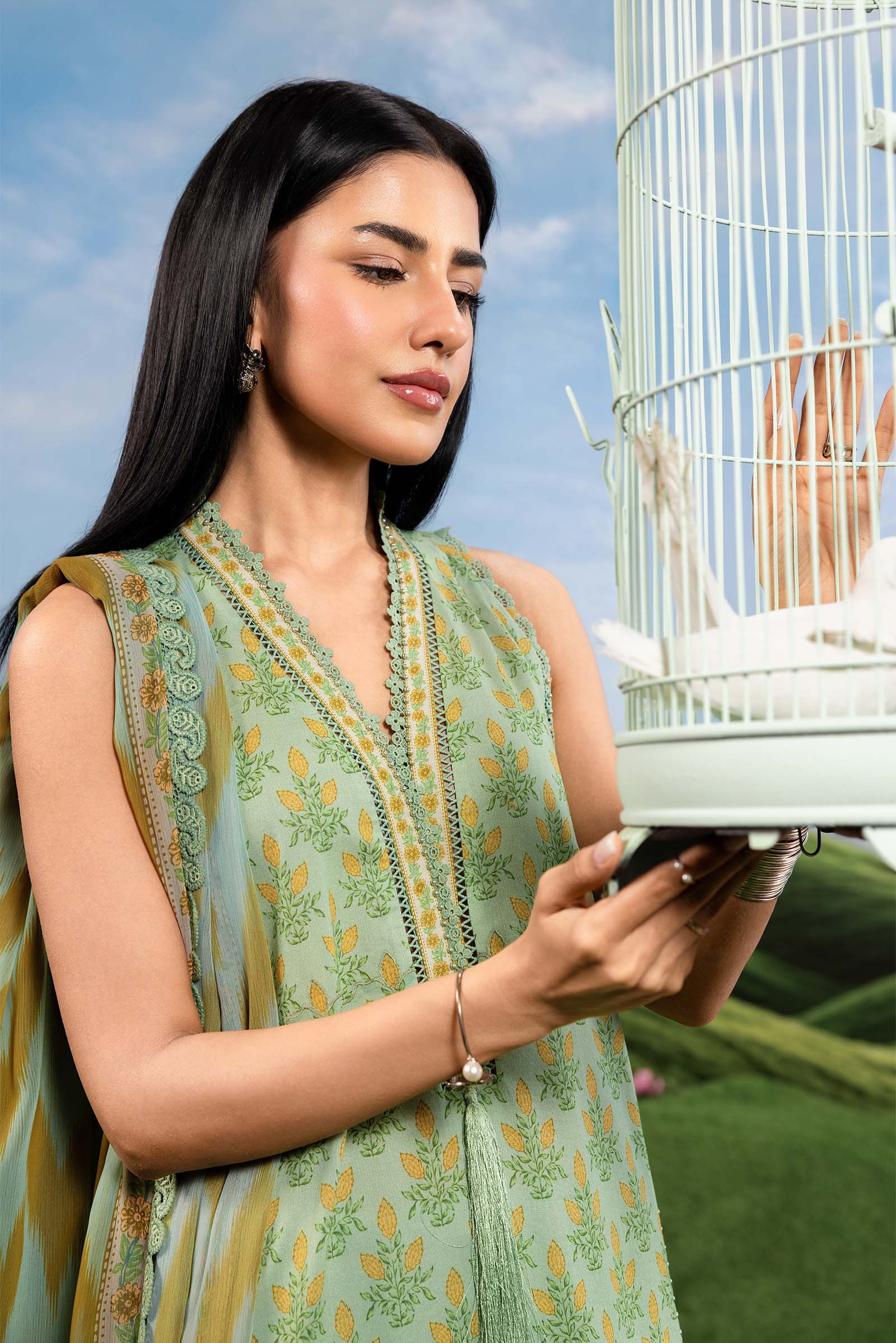 MARIA.B | M.BASICS Dreamscape Lawn Unstitched - 12B - Aarzu