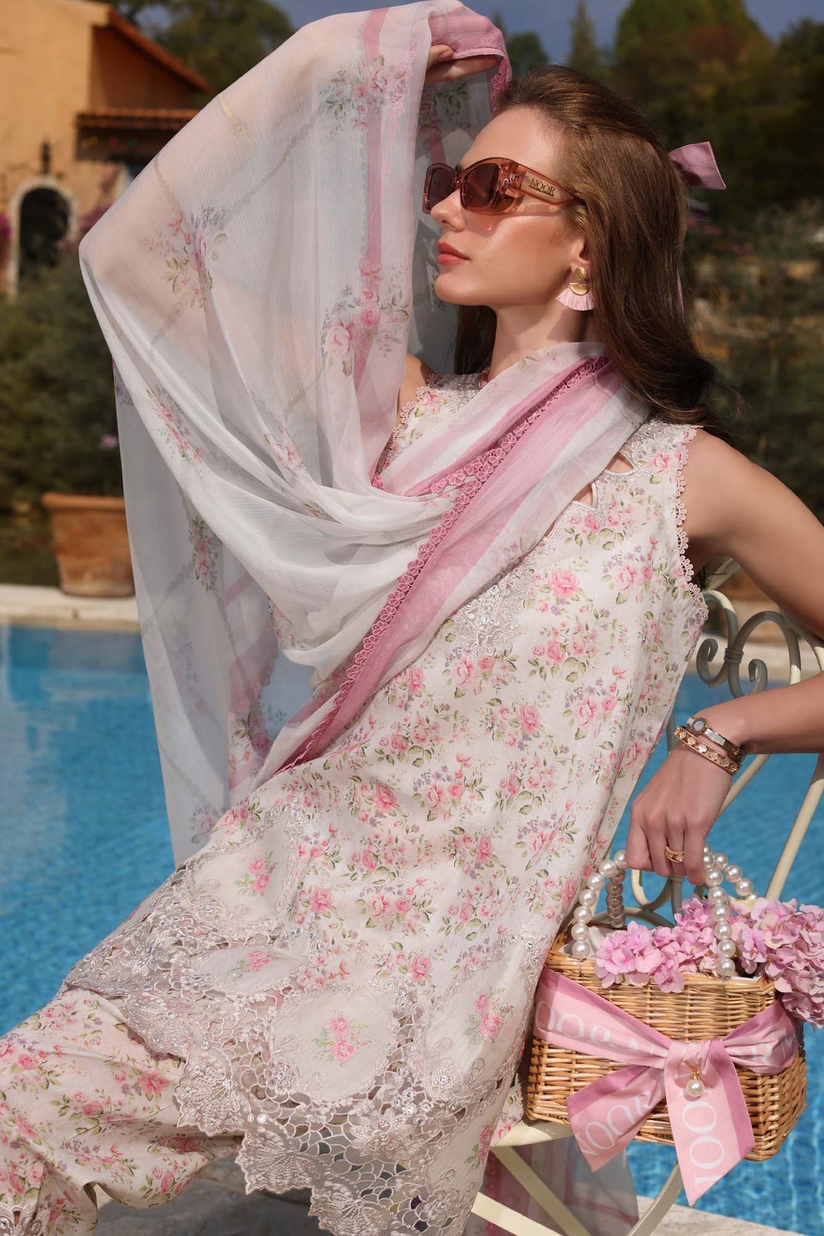 NOOR by Sadia Asad : Luxe Chikankaari 2025-D7-A Unstitched Lawn