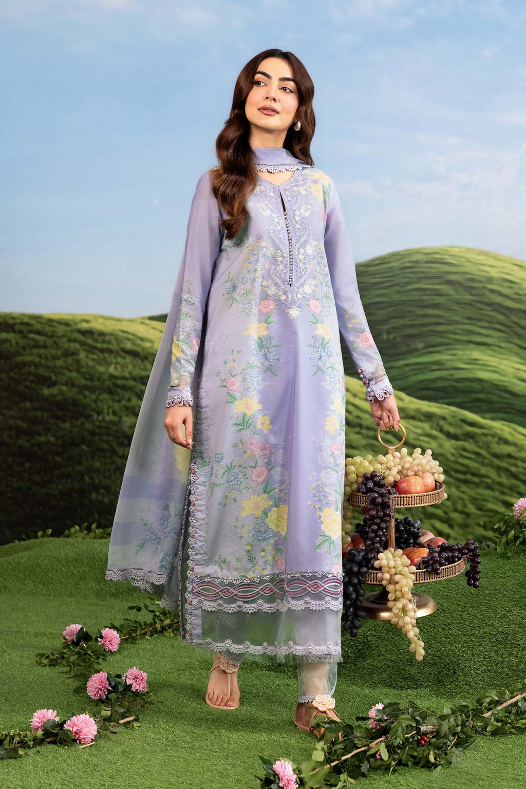 MARIA.B | M.BASICS Dreamscape Lawn Unstitched - 11B - Aarzu