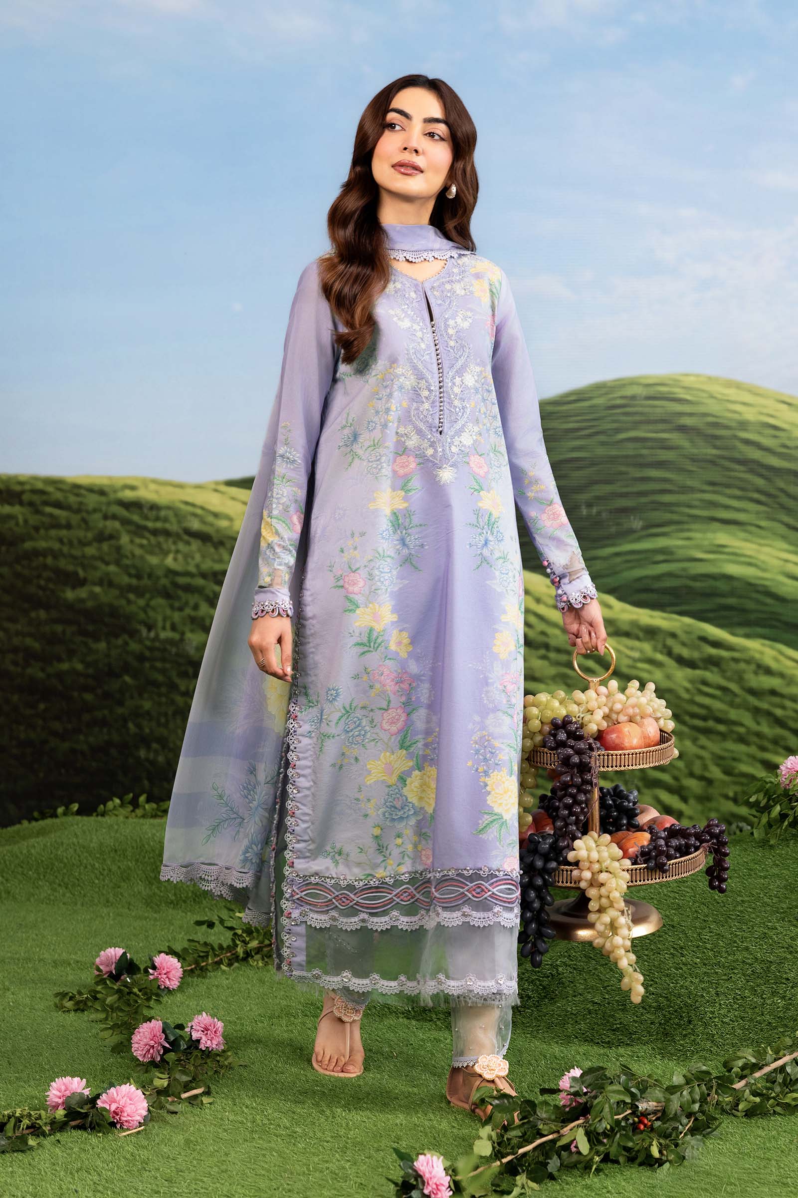 MARIA.B | M.BASICS Dreamscape Lawn Unstitched - 11B - Aarzu