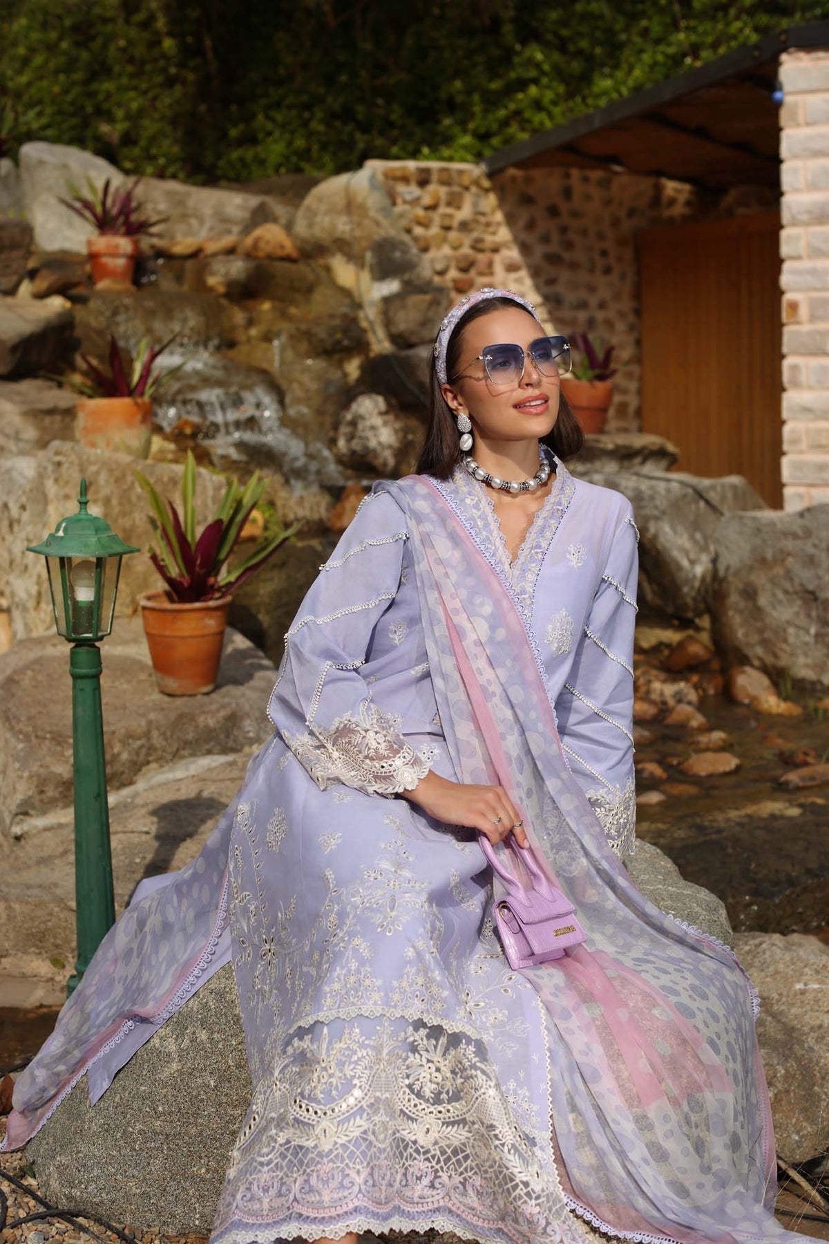 NOOR by Sadia Asad : Luxe Chikankaari 2025-D3-A Unstitched Lawn