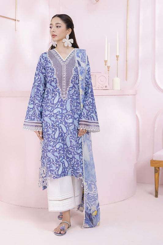 QALAMKAR | QPrints Embroidered Lawn 2025 Unstitched - Riley