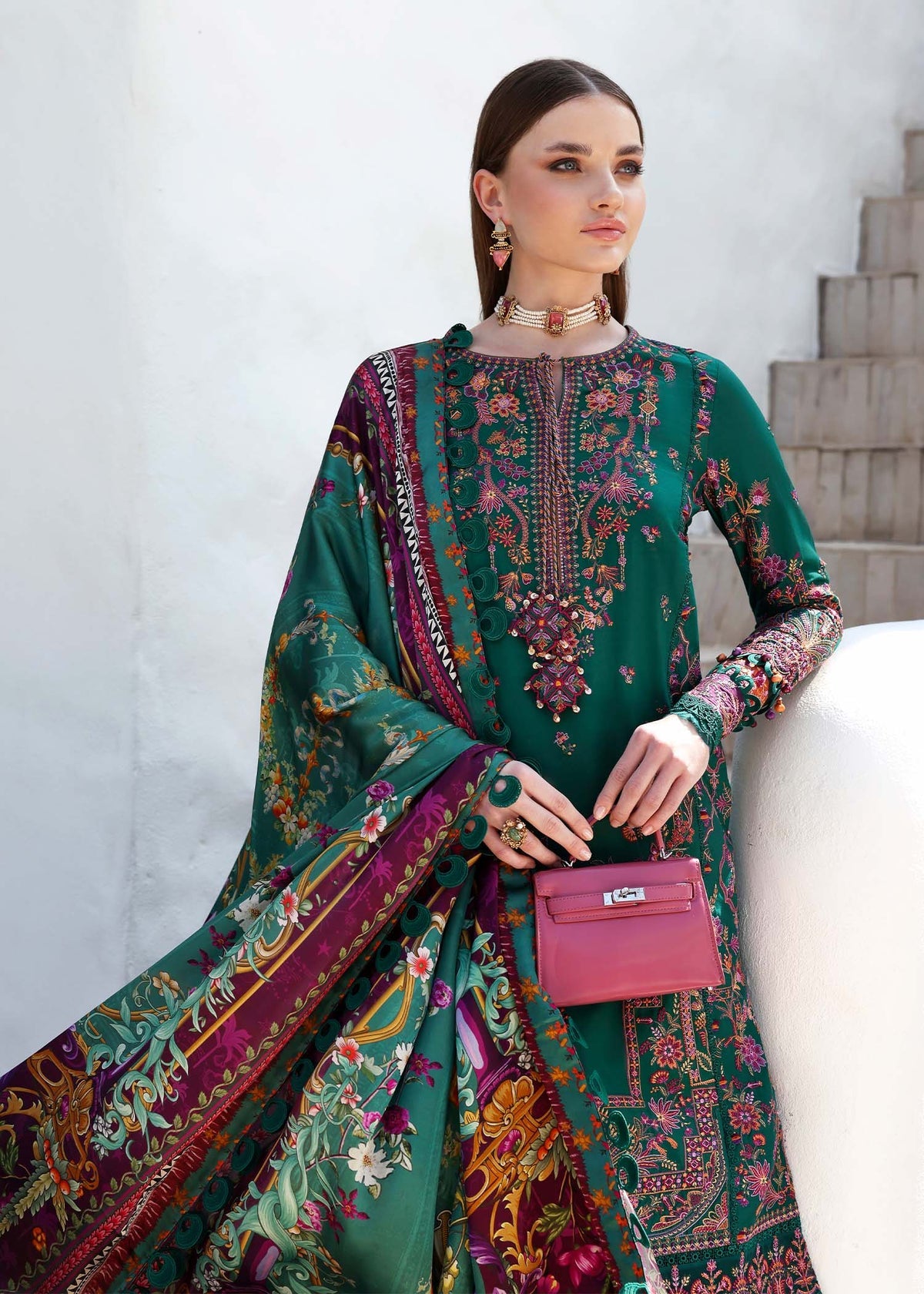 KANWAL MALIK : Elysia Luxury Lawn 2025 Unstitched - Sierra