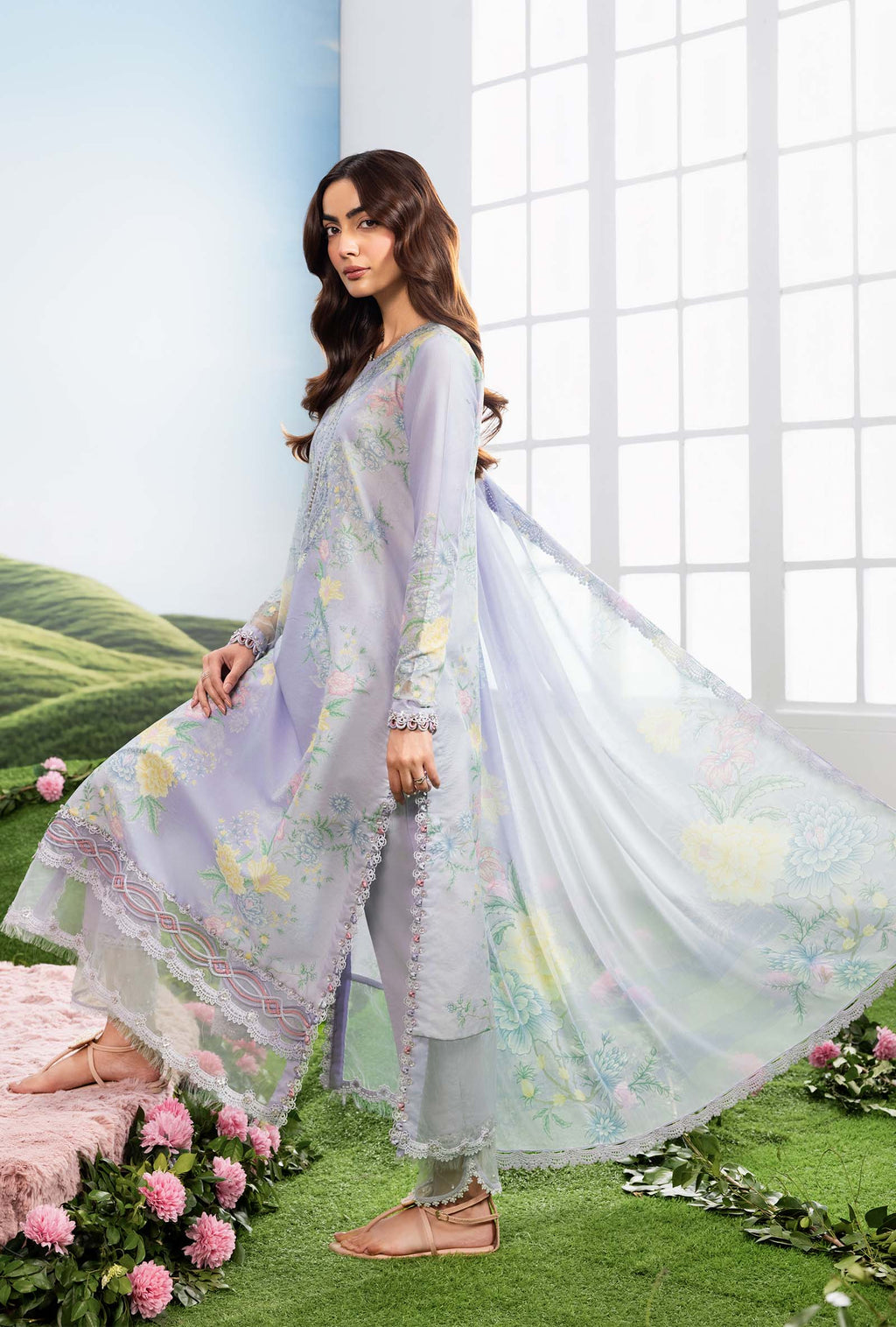 MARIA.B | M.BASICS Dreamscape Lawn Unstitched - 11B - Aarzu