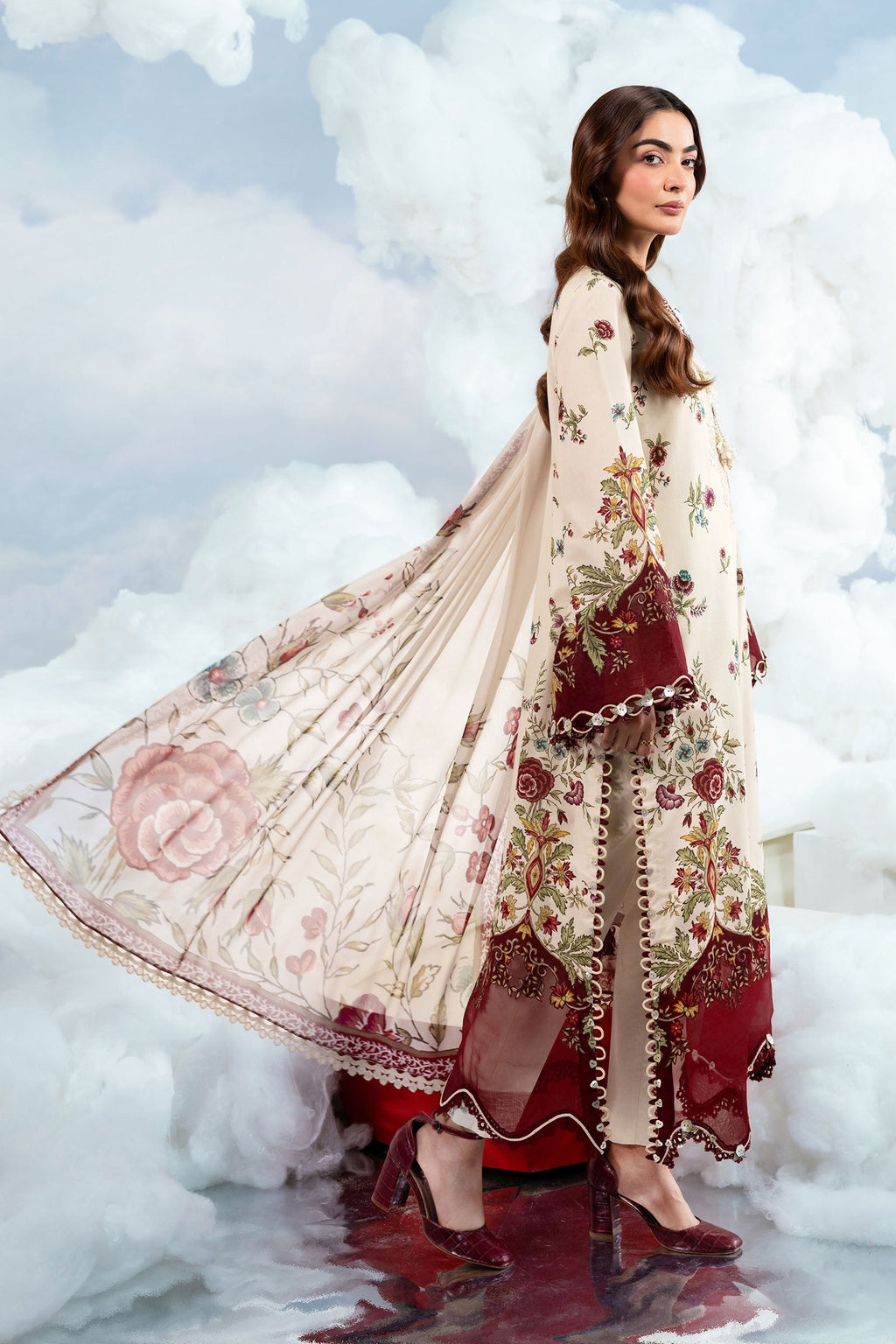 MARIA.B | M.BASICS Dreamscape Lawn Unstitched - 1A - Aarzu