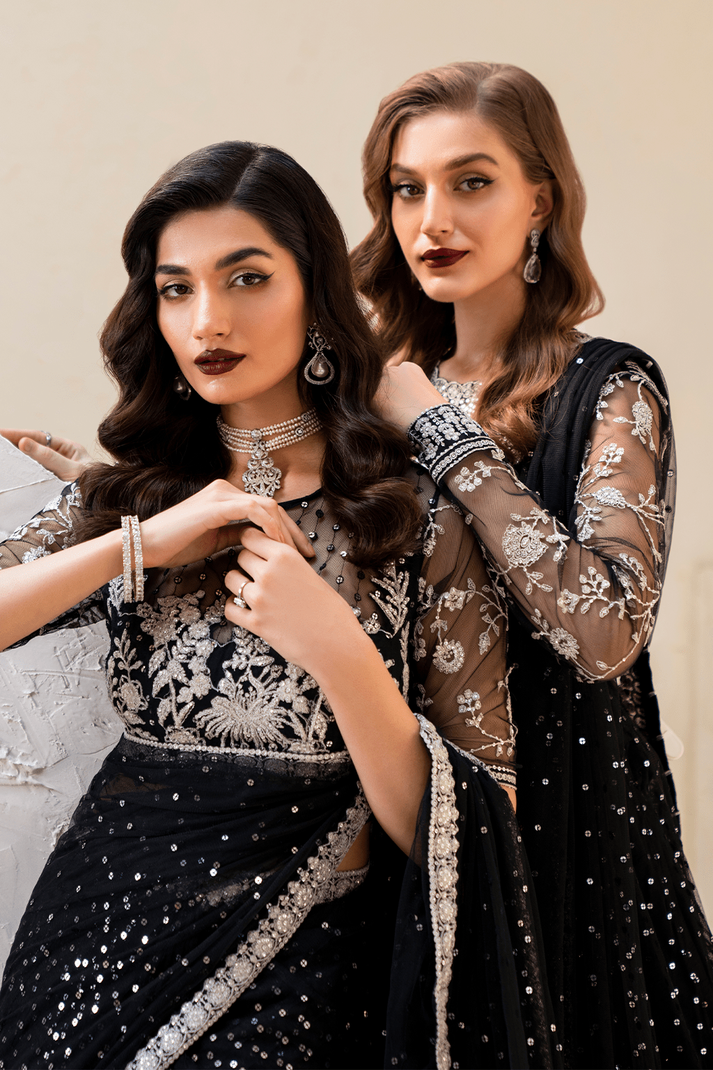IZNIK | Chinon Chiffon '24 | CC-50 Embroidered Net Unstitched - Aarzu