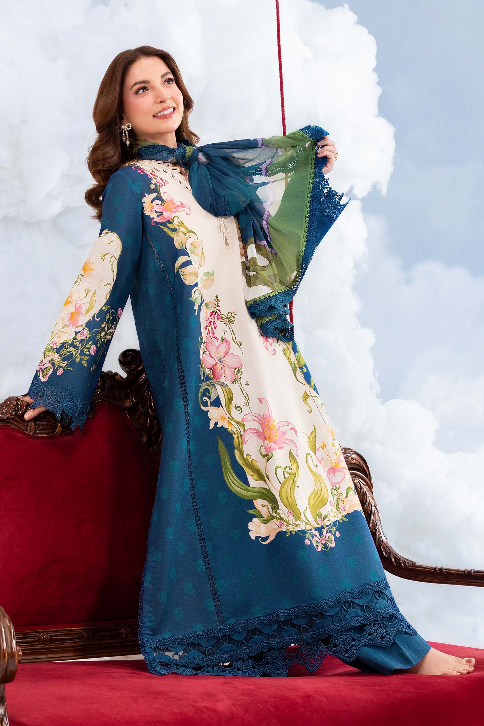 MARIA.B | M.BASICS Dreamscape Lawn Unstitched - 5B - Aarzu