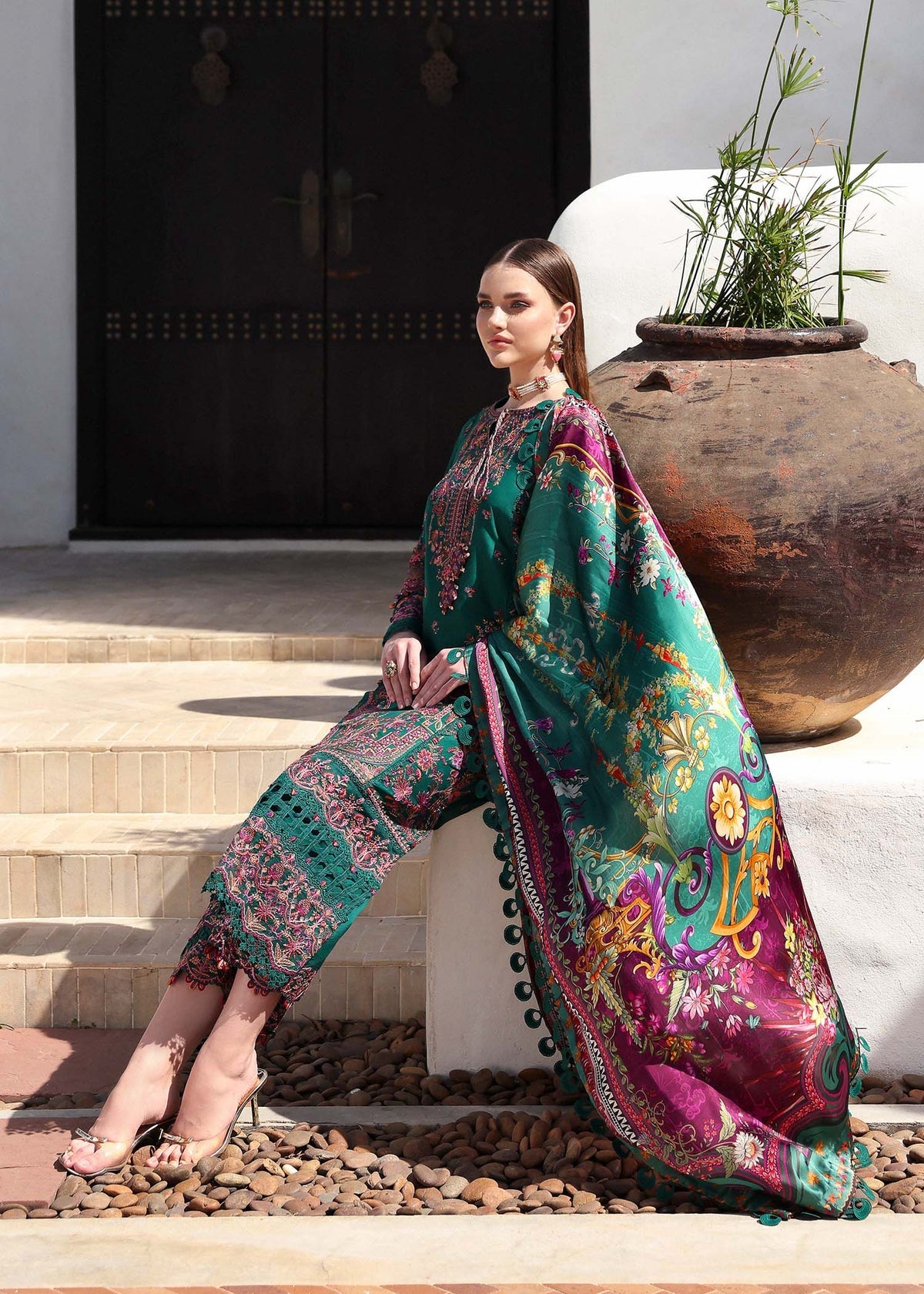 KANWAL MALIK : Elysia Luxury Lawn 2025 Unstitched - Sierra