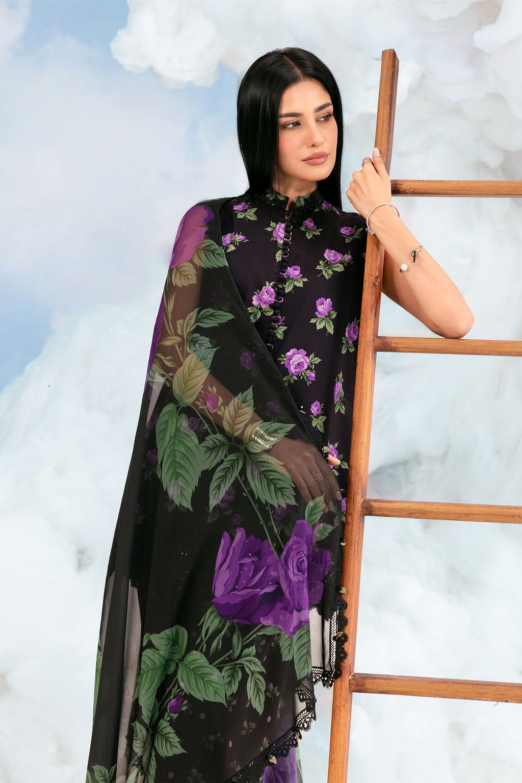 MARIA.B | M.BASICS Dreamscape Lawn Unstitched - 9B - Aarzu