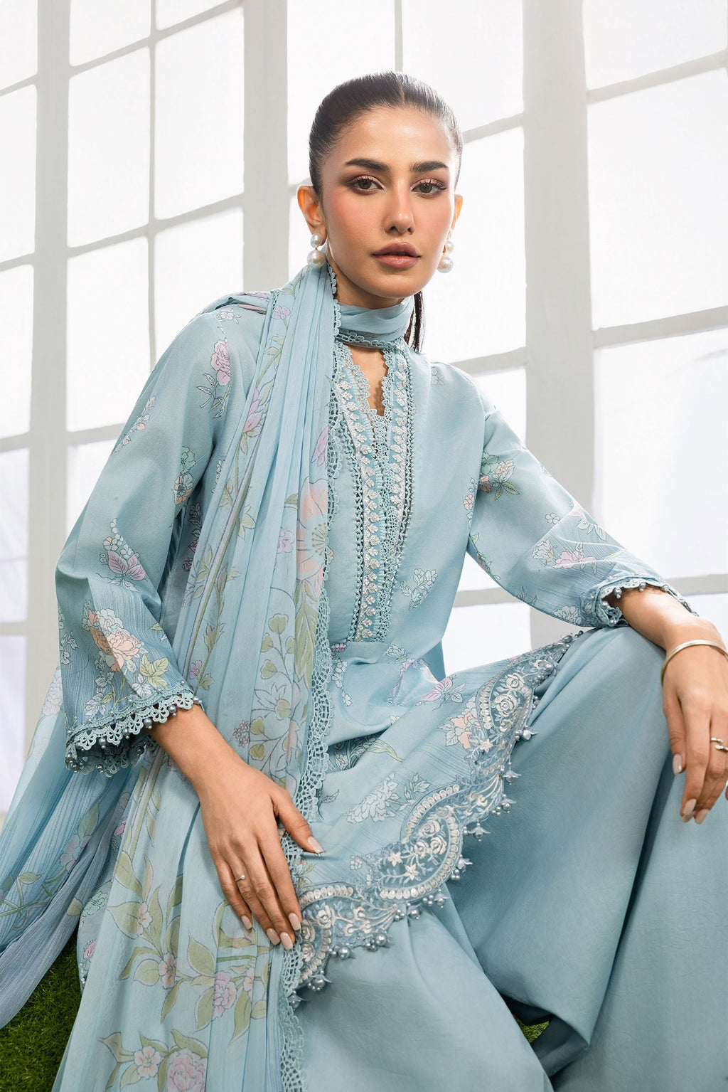 MARIA.B | M.BASICS Dreamscape Lawn Unstitched - 2B - Aarzu