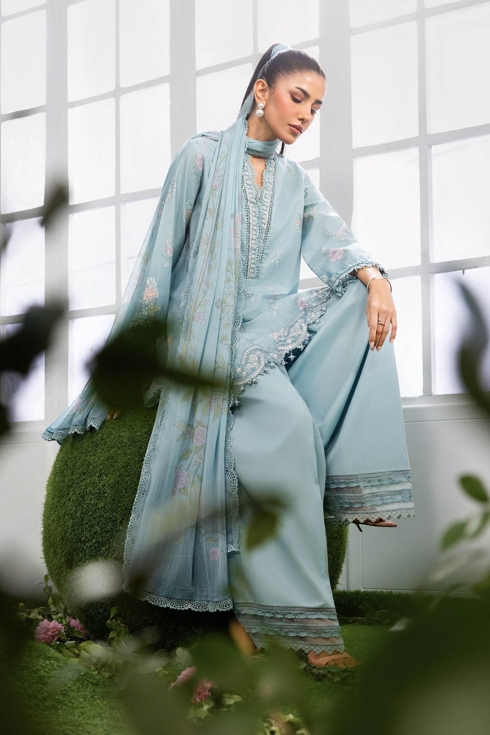 MARIA.B | M.BASICS Dreamscape Lawn Unstitched - 2B - Aarzu