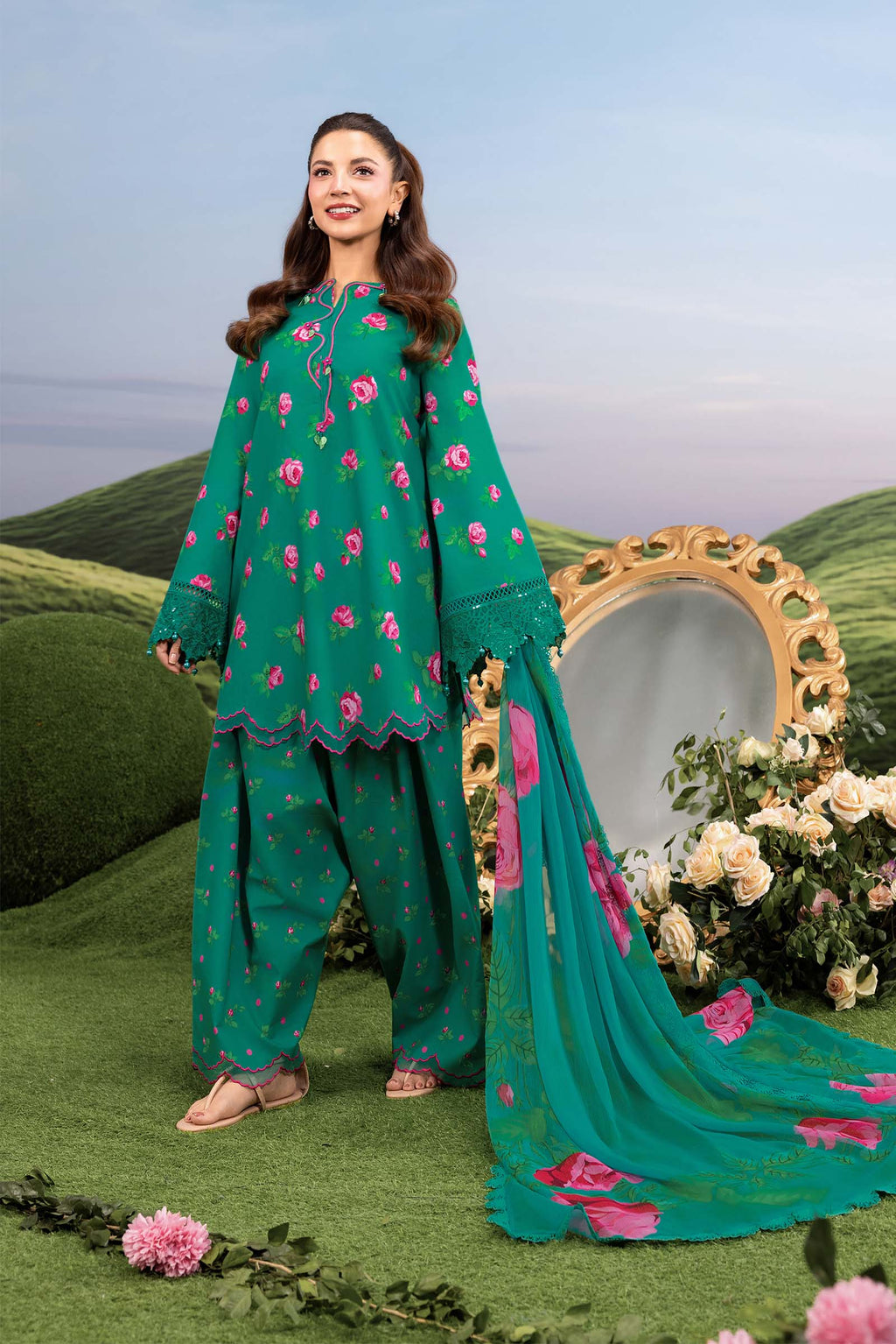 MARIA.B | M.BASICS Dreamscape Lawn Unstitched - 9A - Aarzu