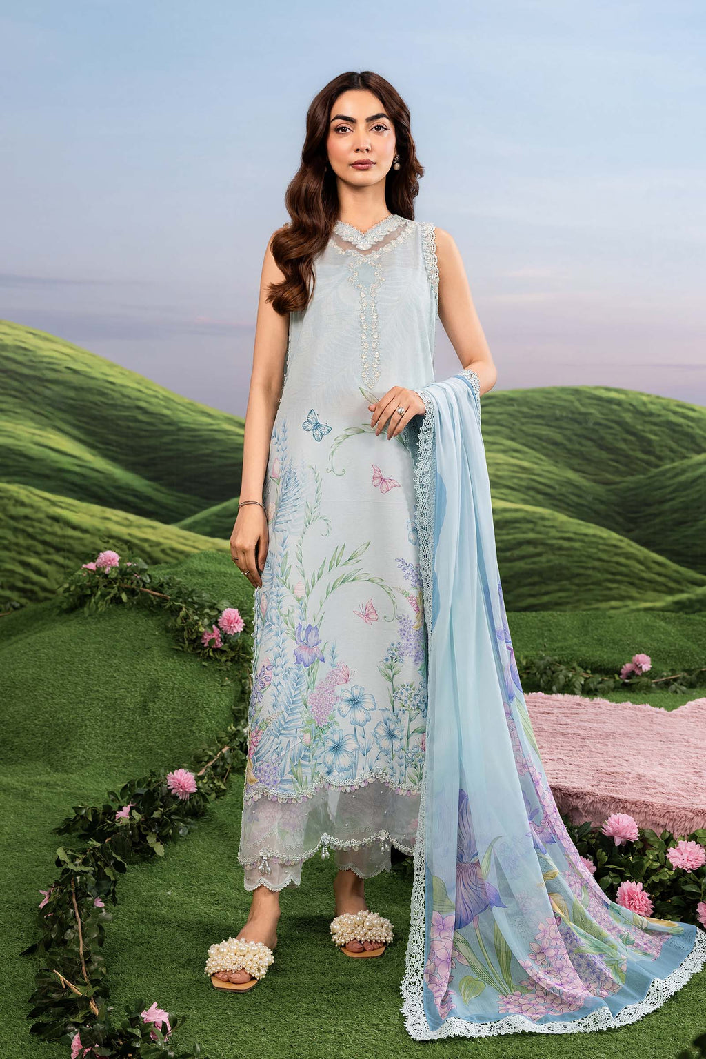 MARIA.B | M.BASICS Dreamscape Lawn Unstitched - 10A - Aarzu