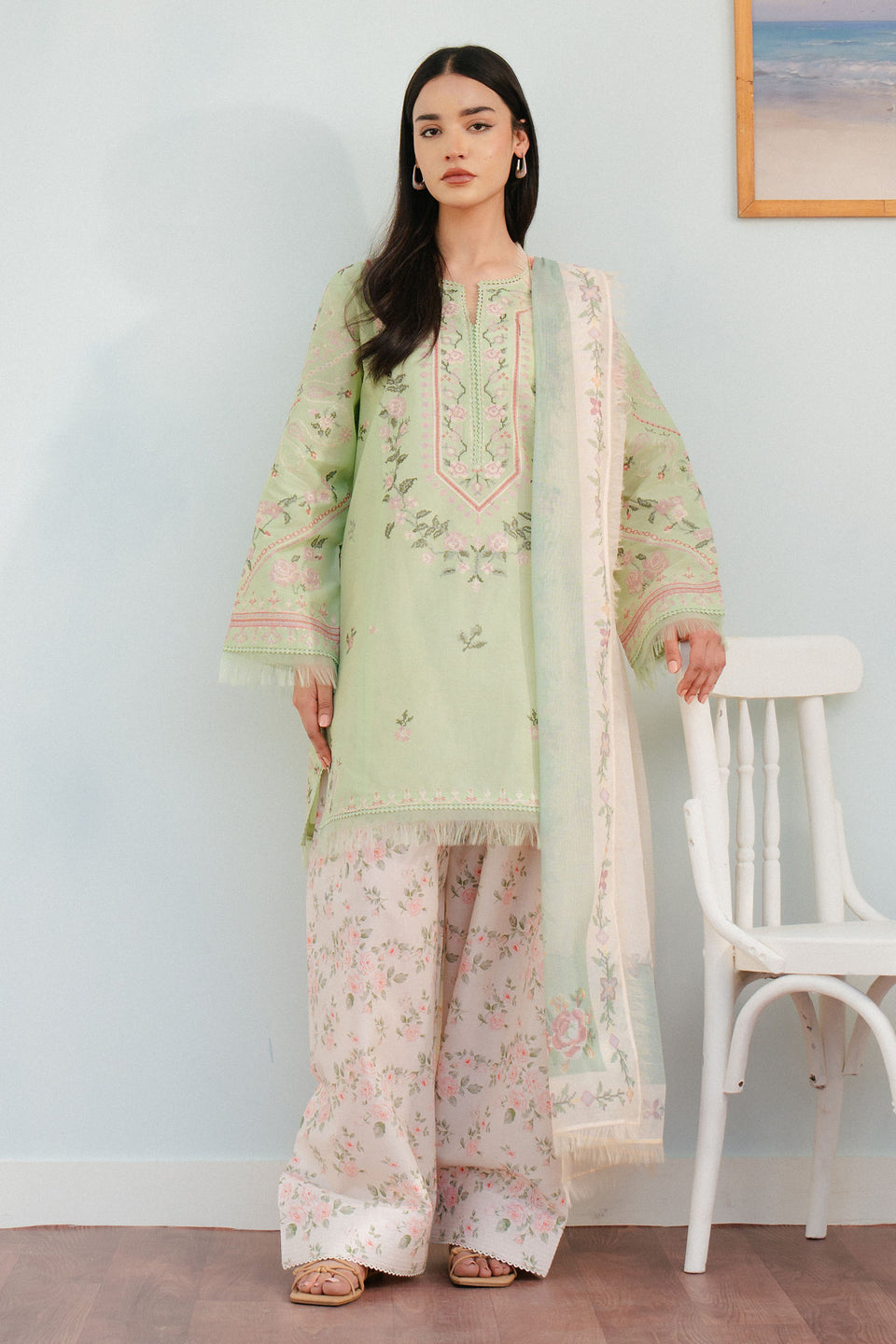 ZARA SHAHJAHAN : COCO Lawn 2025 - Serene-2A