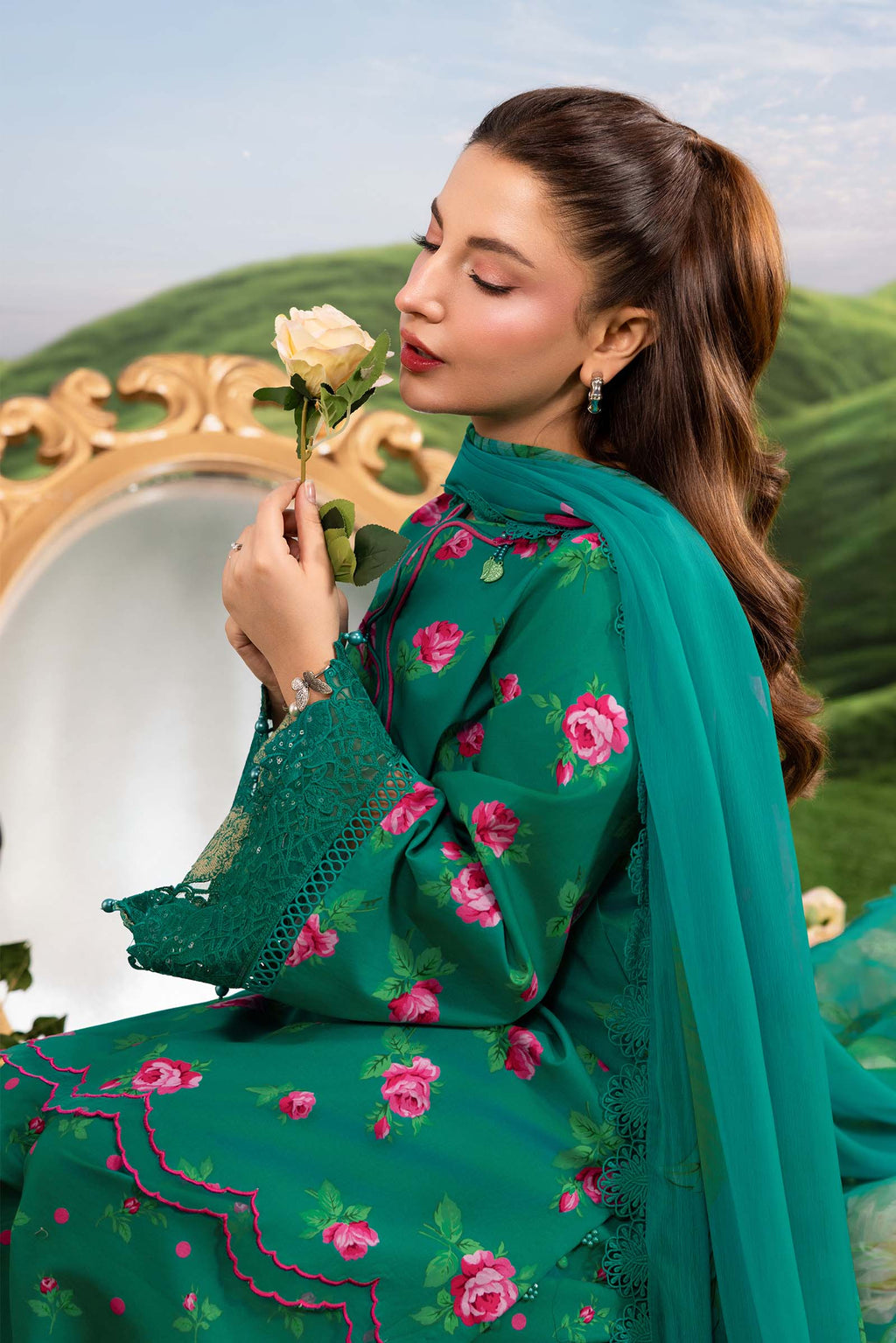 MARIA.B | M.BASICS Dreamscape Lawn Unstitched - 9A - Aarzu
