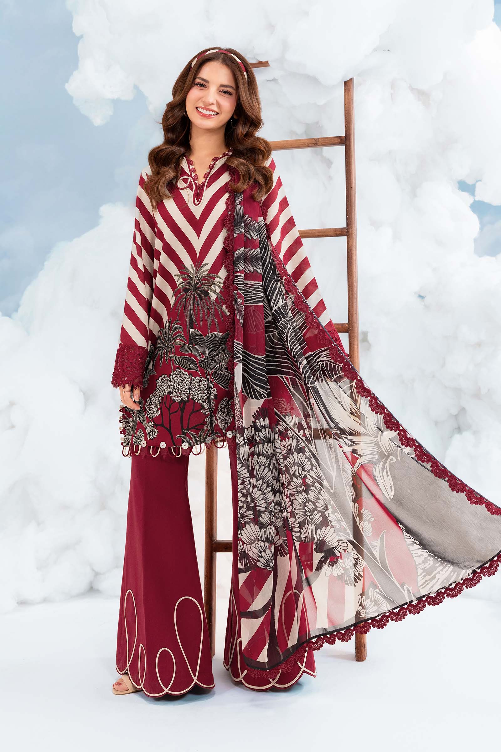 MARIA.B | M.BASICS Dreamscape Lawn Unstitched - 8B - Aarzu