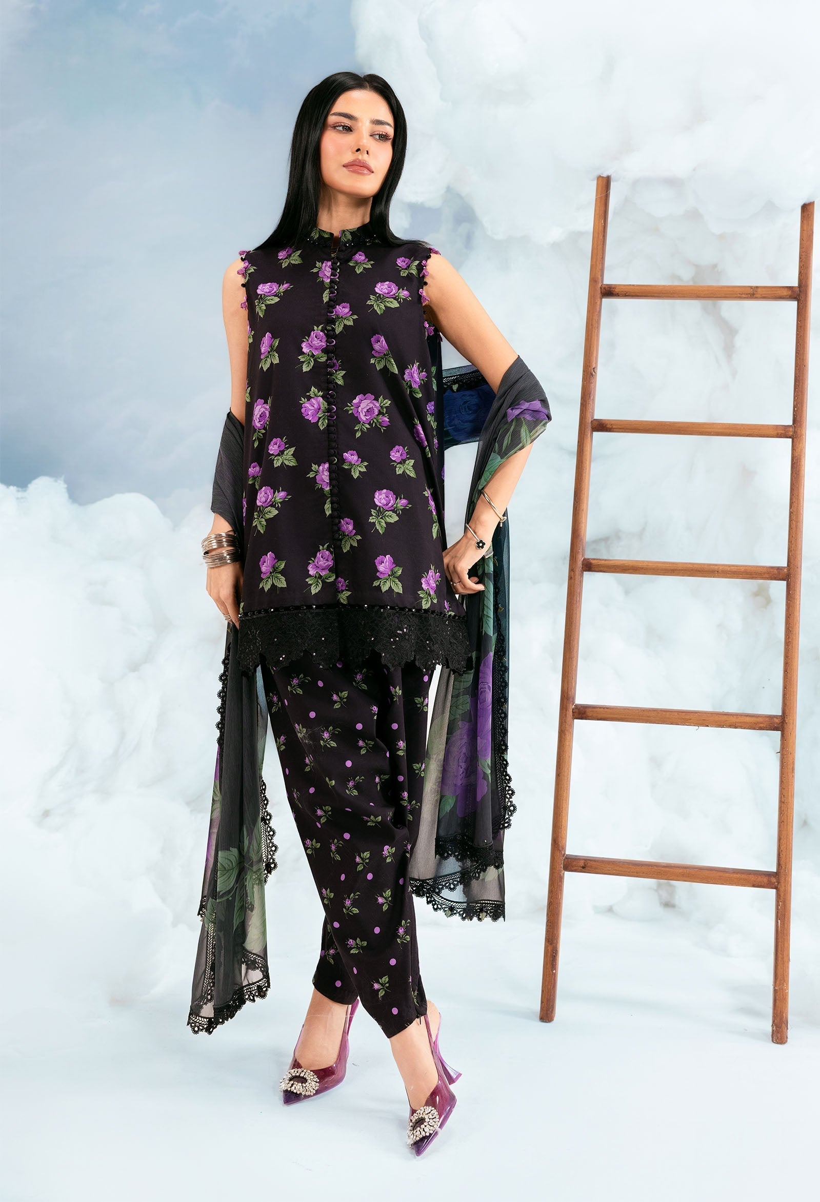MARIA.B | M.BASICS Dreamscape Lawn Unstitched - 9B - Aarzu