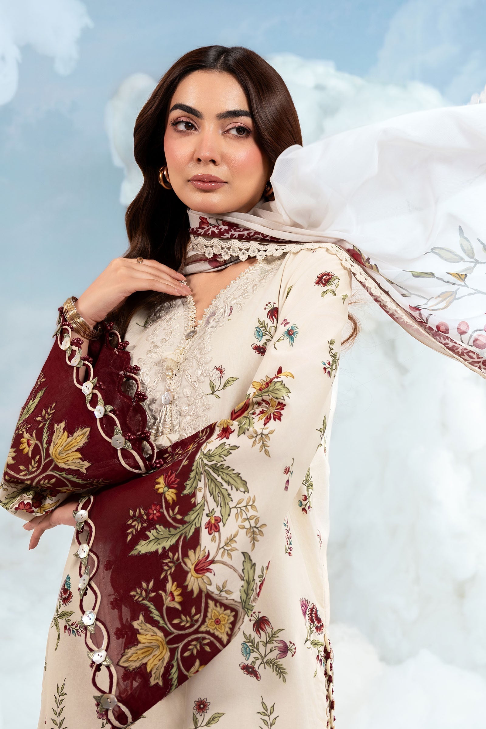 MARIA.B | M.BASICS Dreamscape Lawn Unstitched - 1A - Aarzu