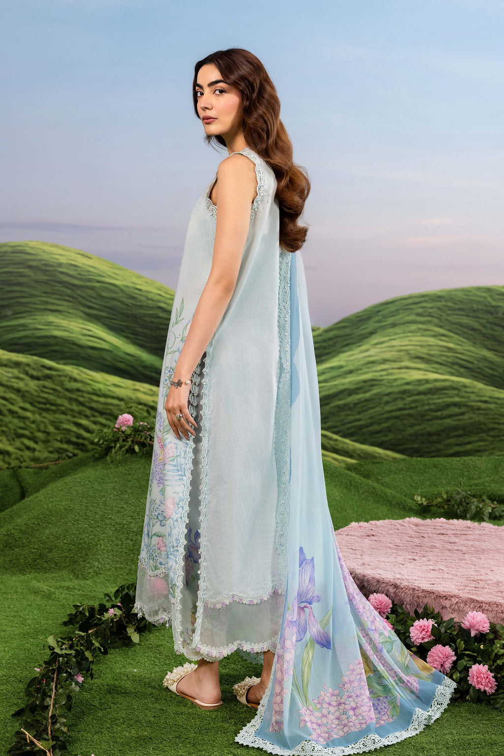 MARIA.B | M.BASICS Dreamscape Lawn Unstitched - 10A - Aarzu