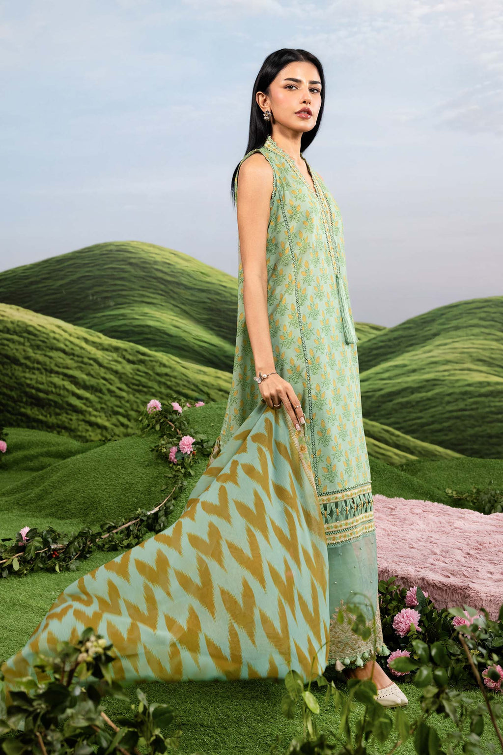 MARIA.B | M.BASICS Dreamscape Lawn Unstitched - 12B - Aarzu