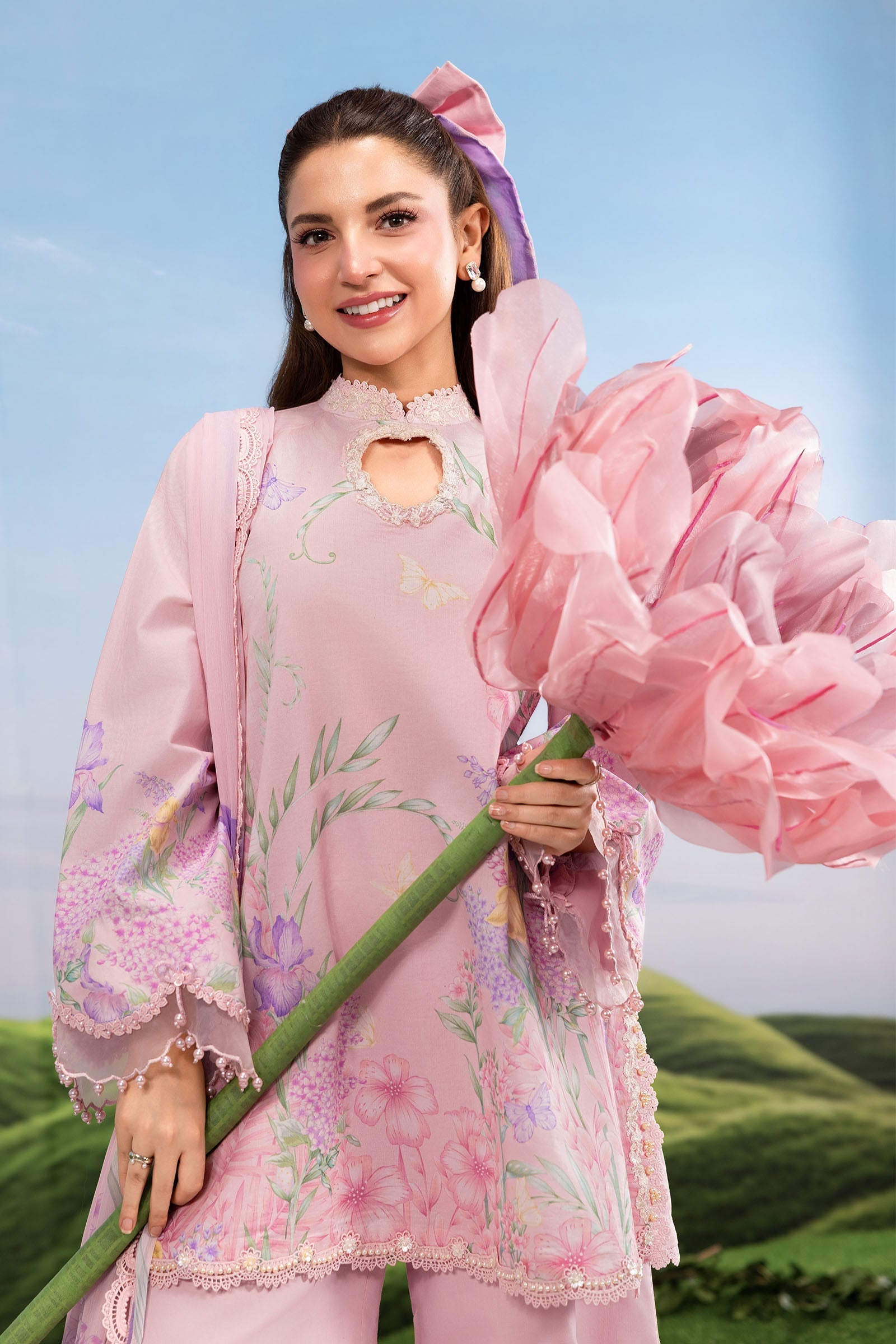 MARIA.B | M.BASICS Dreamscape Lawn Unstitched - 10B - Aarzu
