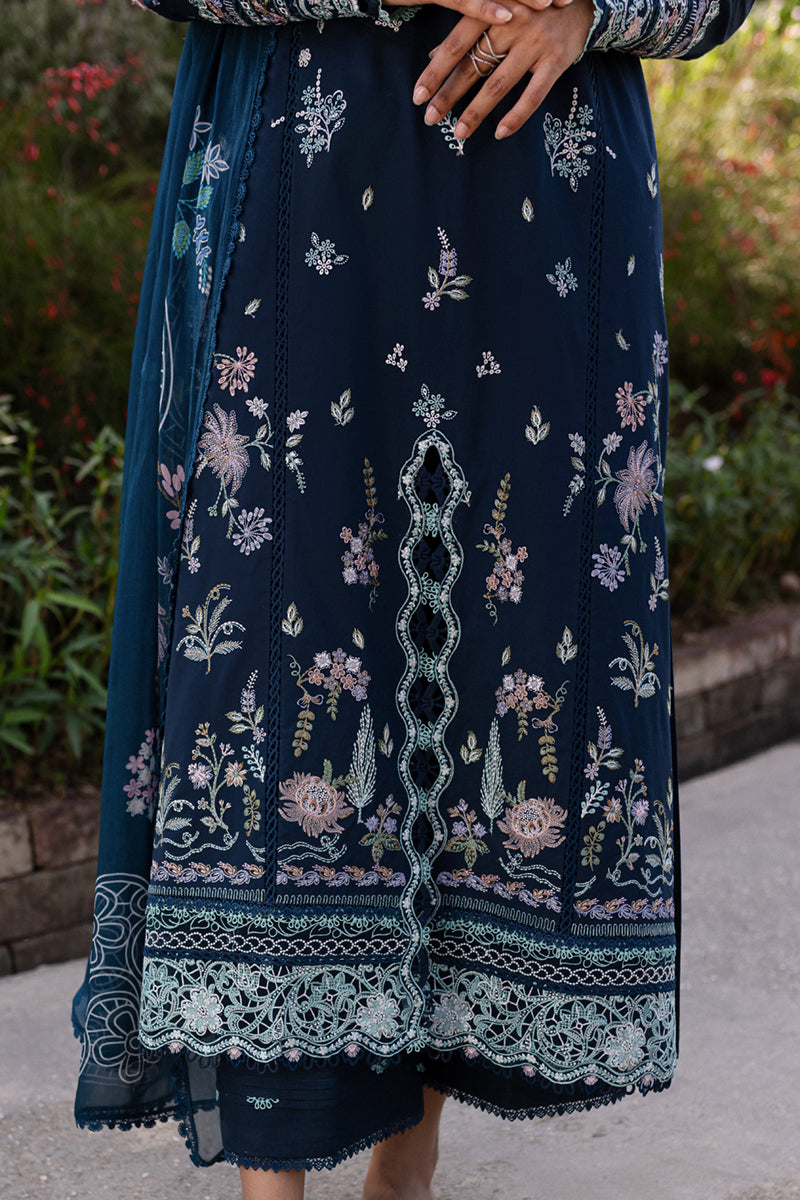 QALAMKAR : QLine Lawn 2025 - Bleu-QM-01 Unstitched