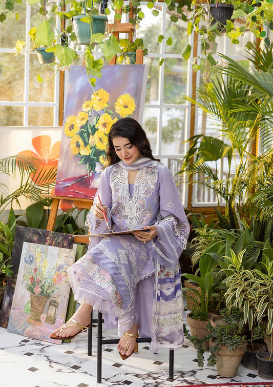 ELAF | E.Craft Luxury Chikankari Lawn 2025 - 5A Lavender love