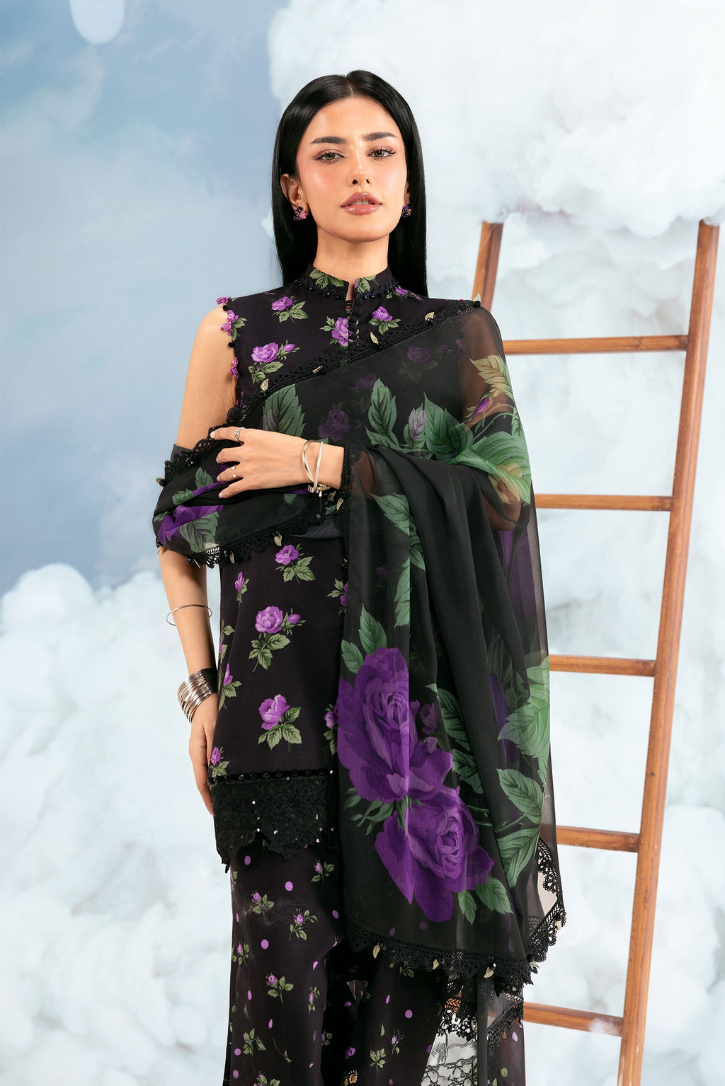 MARIA.B | M.BASICS Dreamscape Lawn Unstitched - 9B - Aarzu