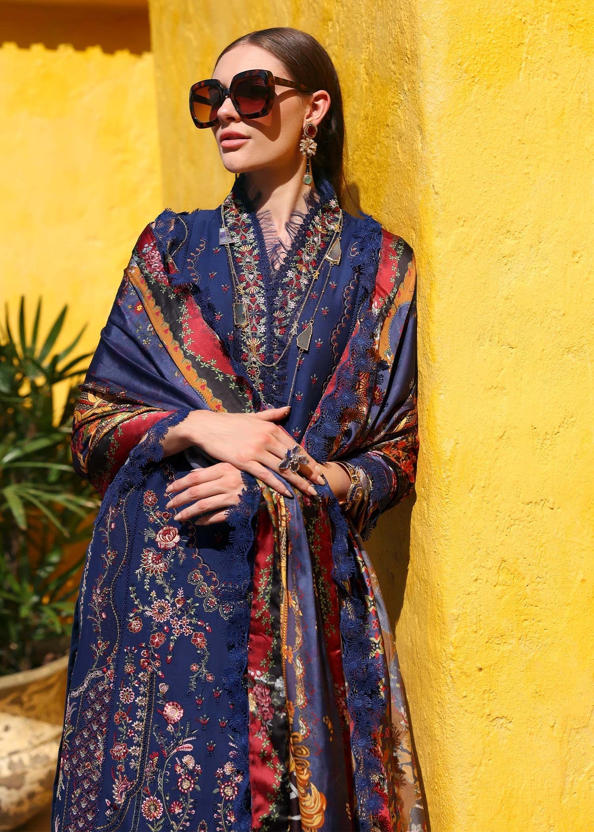 KANWAL MALIK : Elysia Luxury Lawn 2025 Unstitched - Azure