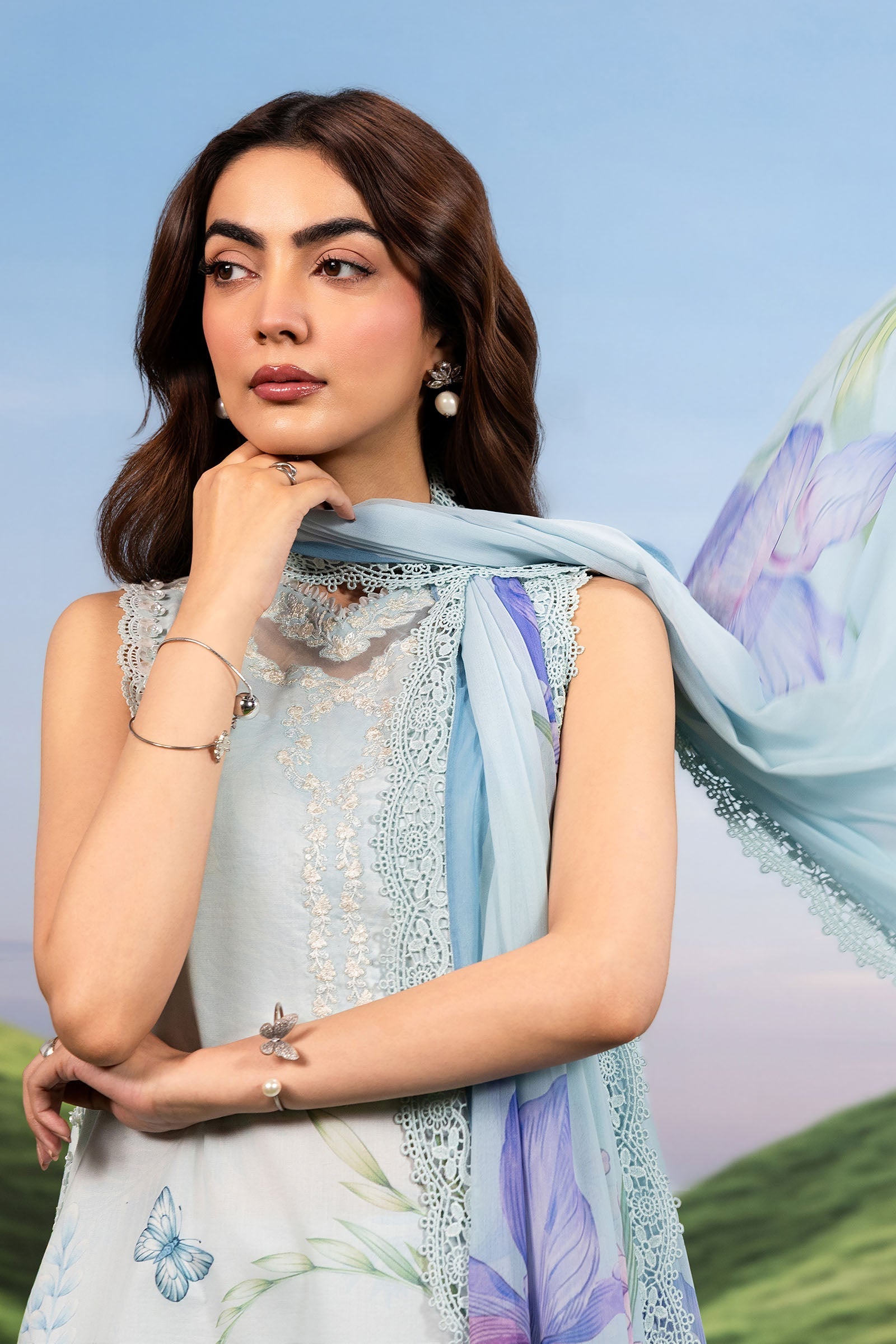 MARIA.B | M.BASICS Dreamscape Lawn Unstitched - 10A - Aarzu