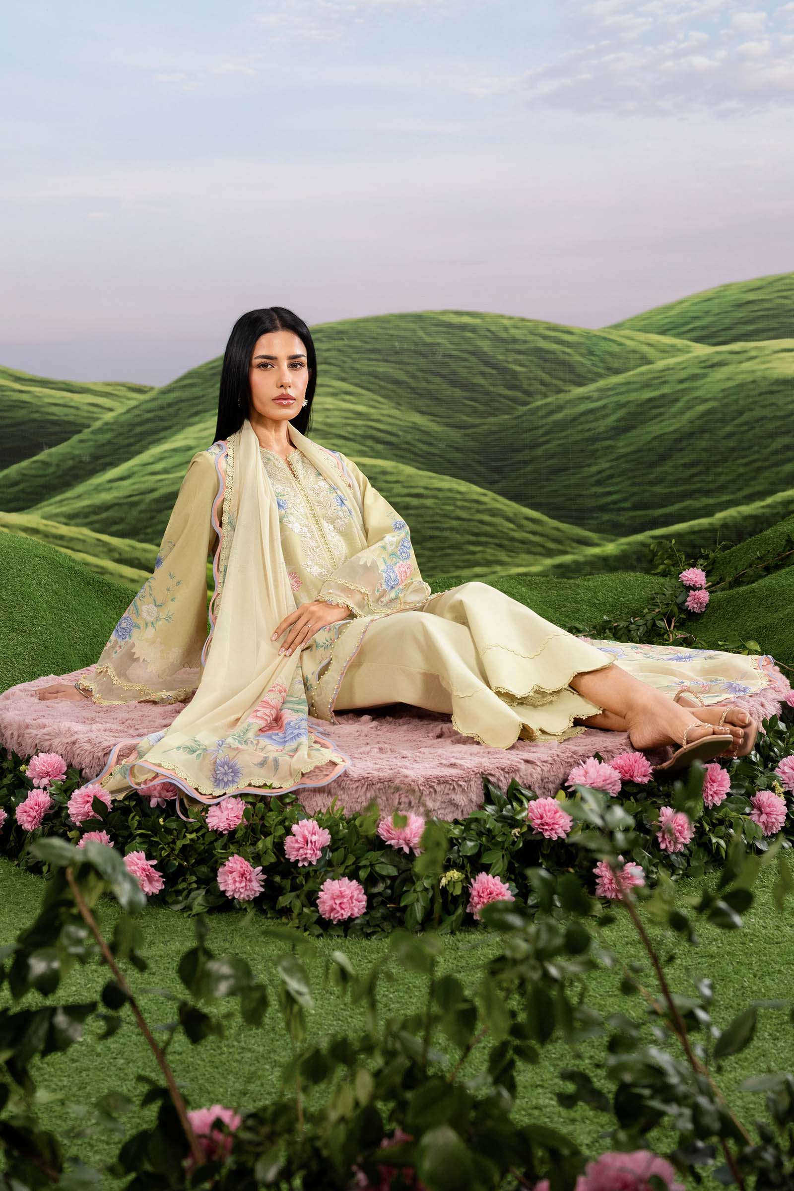 MARIA.B | M.BASICS Dreamscape Lawn Unstitched - 11A - Aarzu
