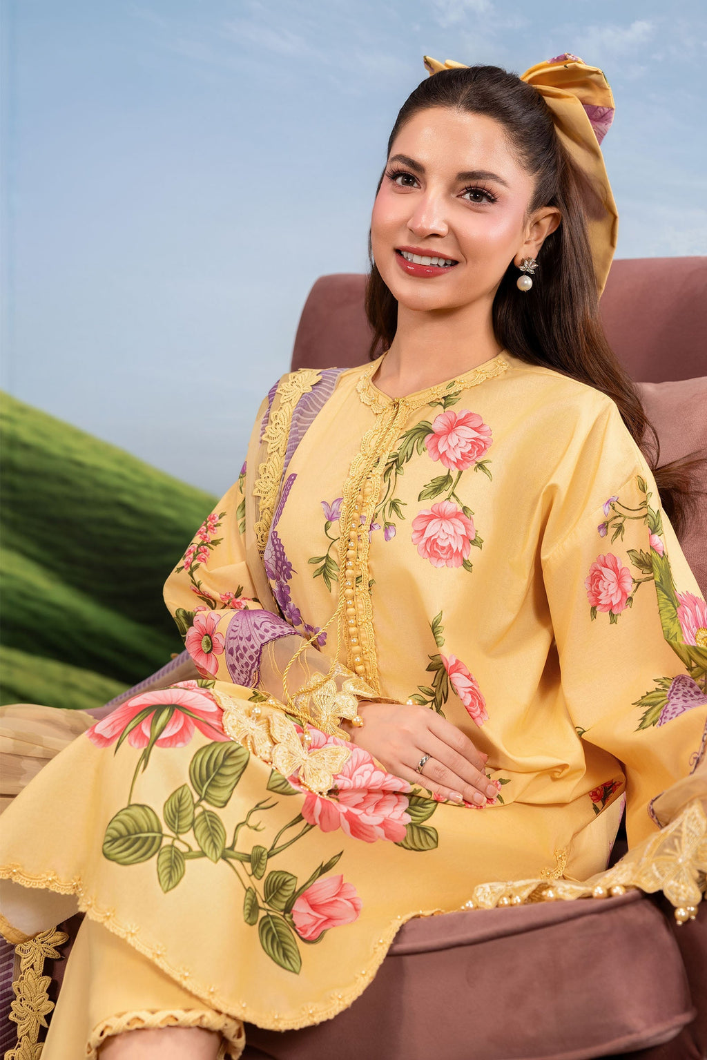 MARIA.B | M.BASICS Dreamscape Lawn Unstitched - 4B - Aarzu