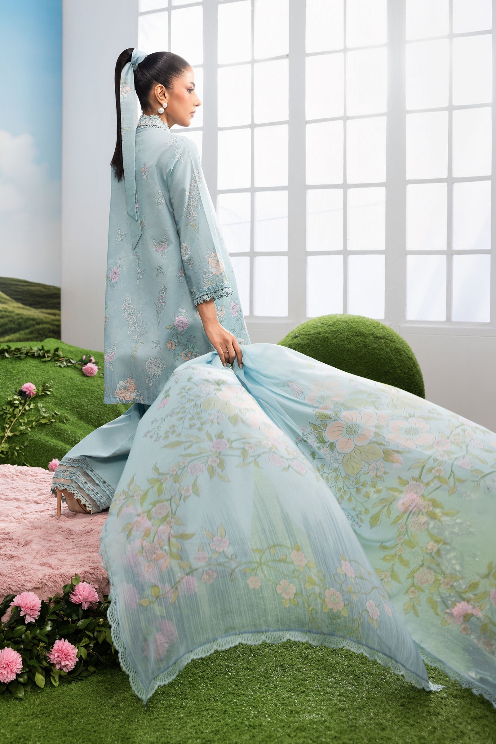 MARIA.B | M.BASICS Dreamscape Lawn Unstitched - 2B - Aarzu