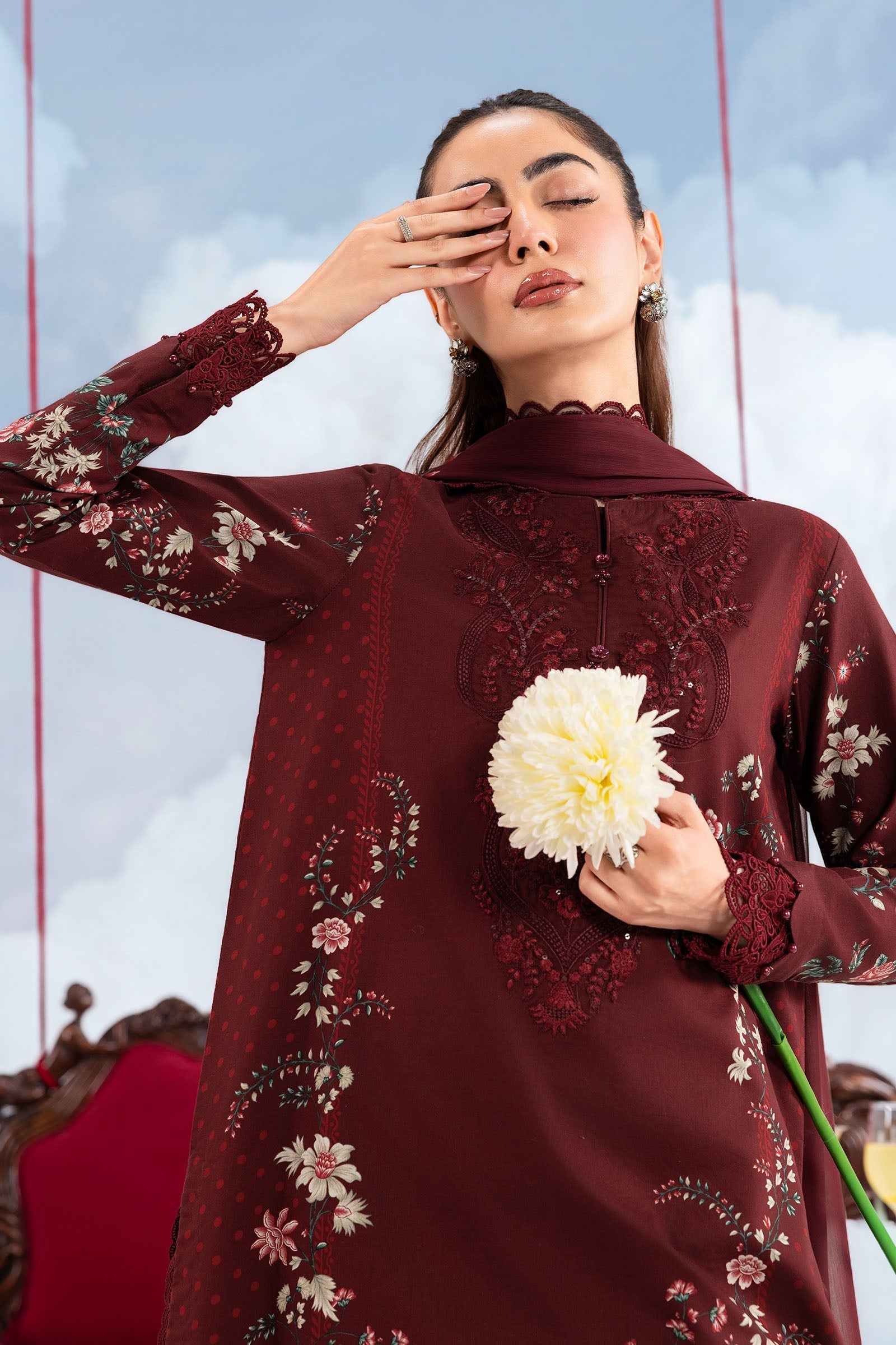 MARIA.B | M.BASICS Dreamscape Lawn Unstitched - 7A - Aarzu
