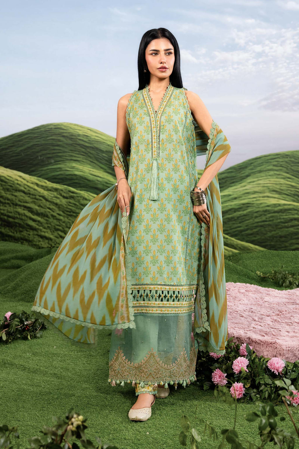 MARIA.B | M.BASICS Dreamscape Lawn Unstitched - 12B - Aarzu