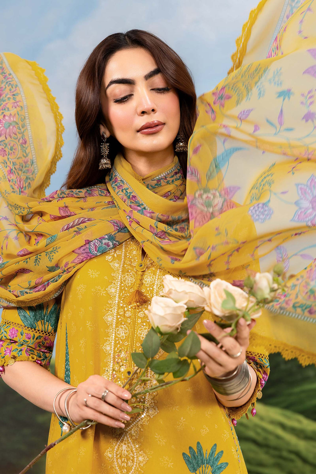 MARIA.B | M.BASICS Dreamscape Lawn Unstitched - 3A - Aarzu