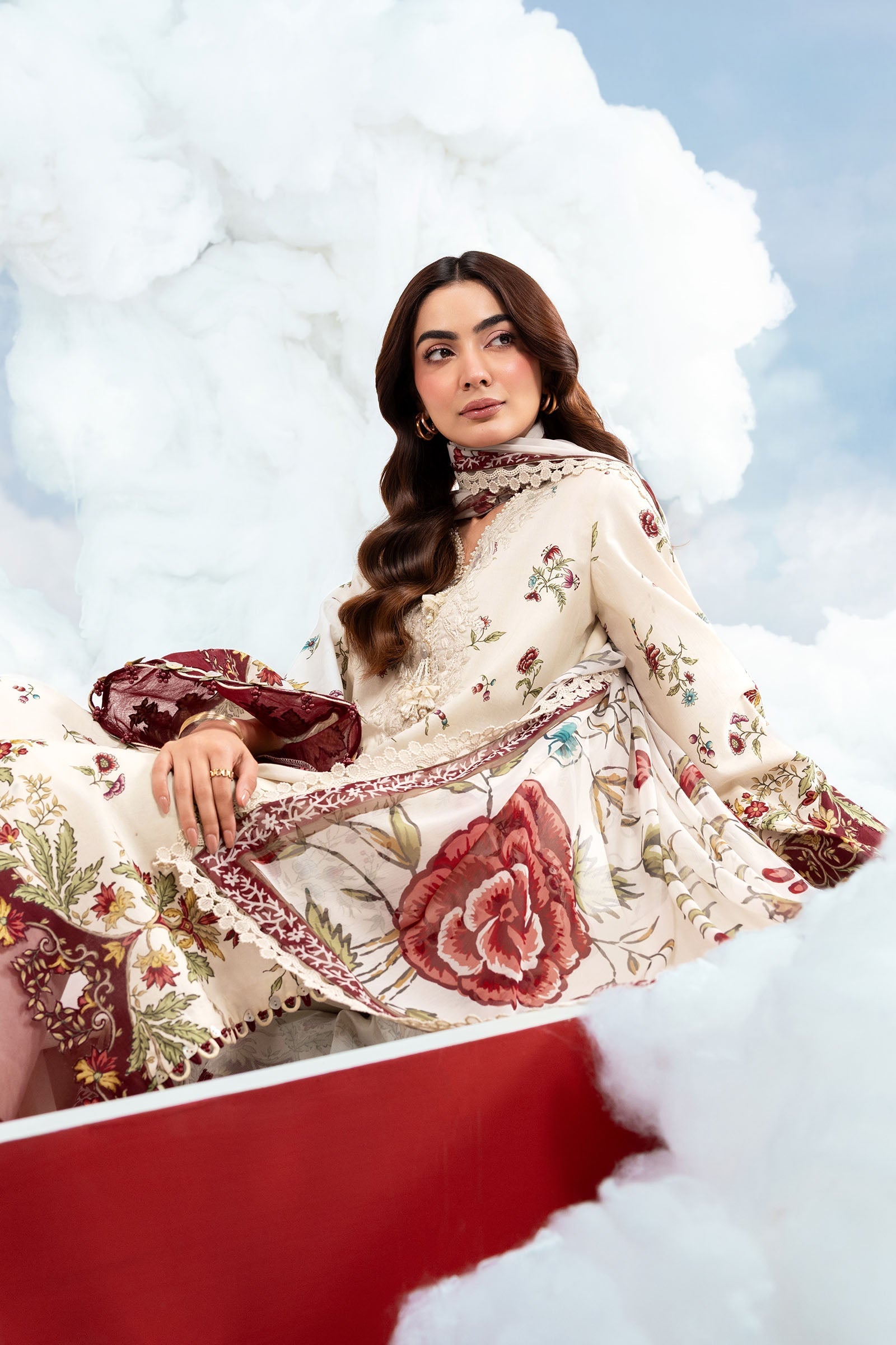MARIA.B | M.BASICS Dreamscape Lawn Unstitched - 1A - Aarzu