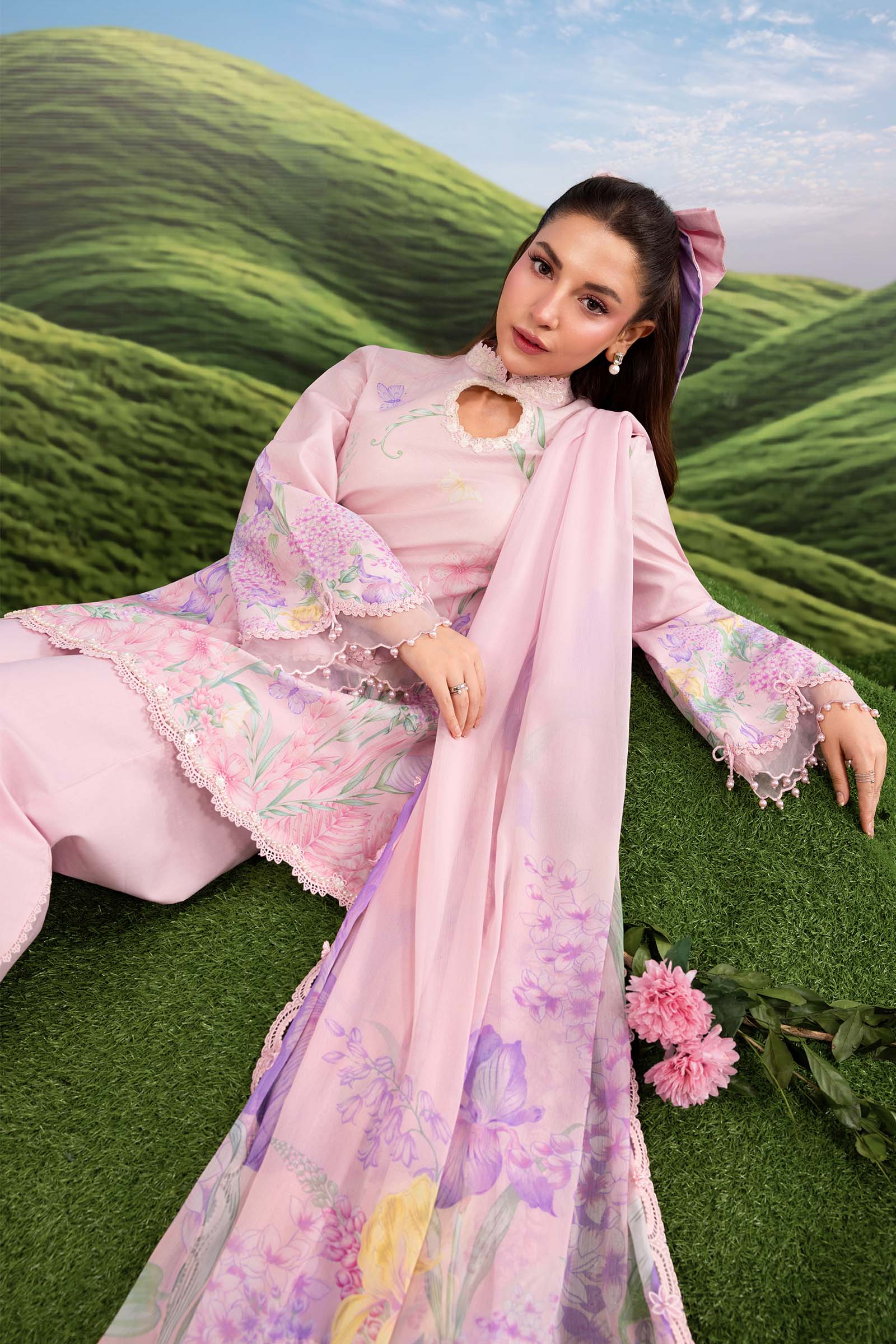 MARIA.B | M.BASICS Dreamscape Lawn Unstitched - 10B - Aarzu