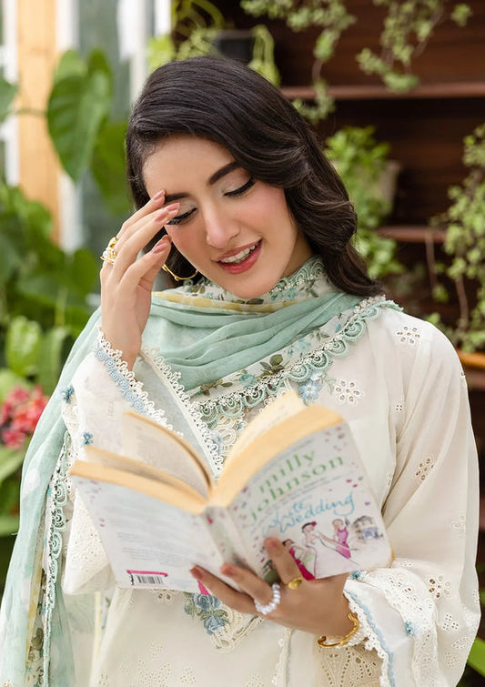 ELAF | E.Craft Luxury Chikankari Lawn 2025 - 1B Pearlista