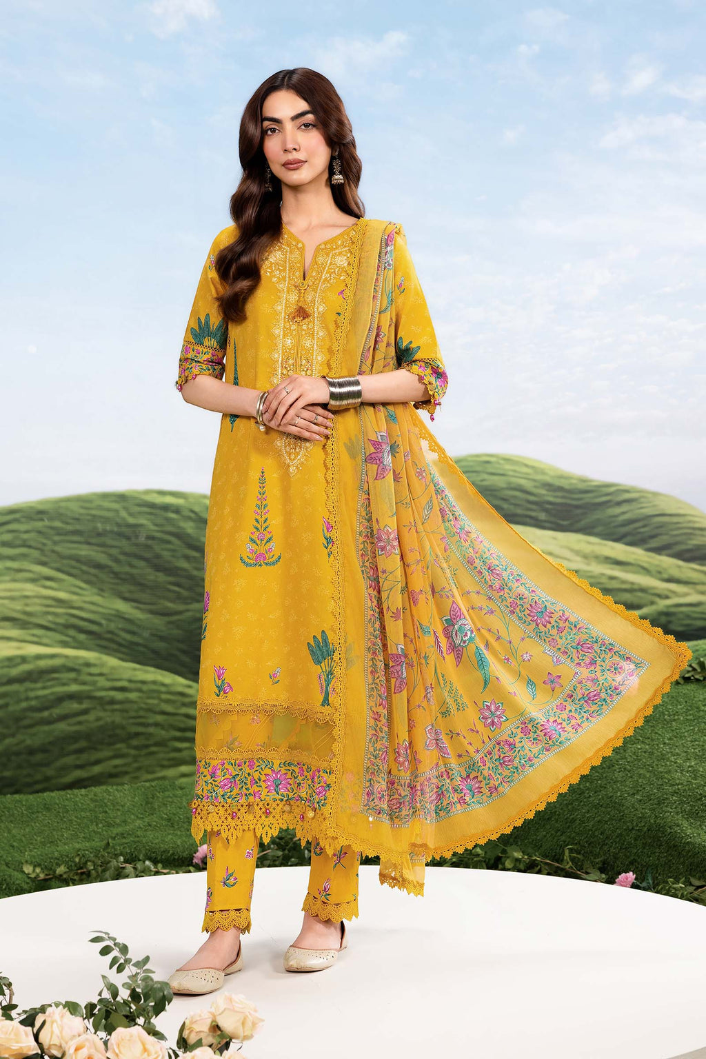 MARIA.B | M.BASICS Dreamscape Lawn Unstitched - 3A - Aarzu