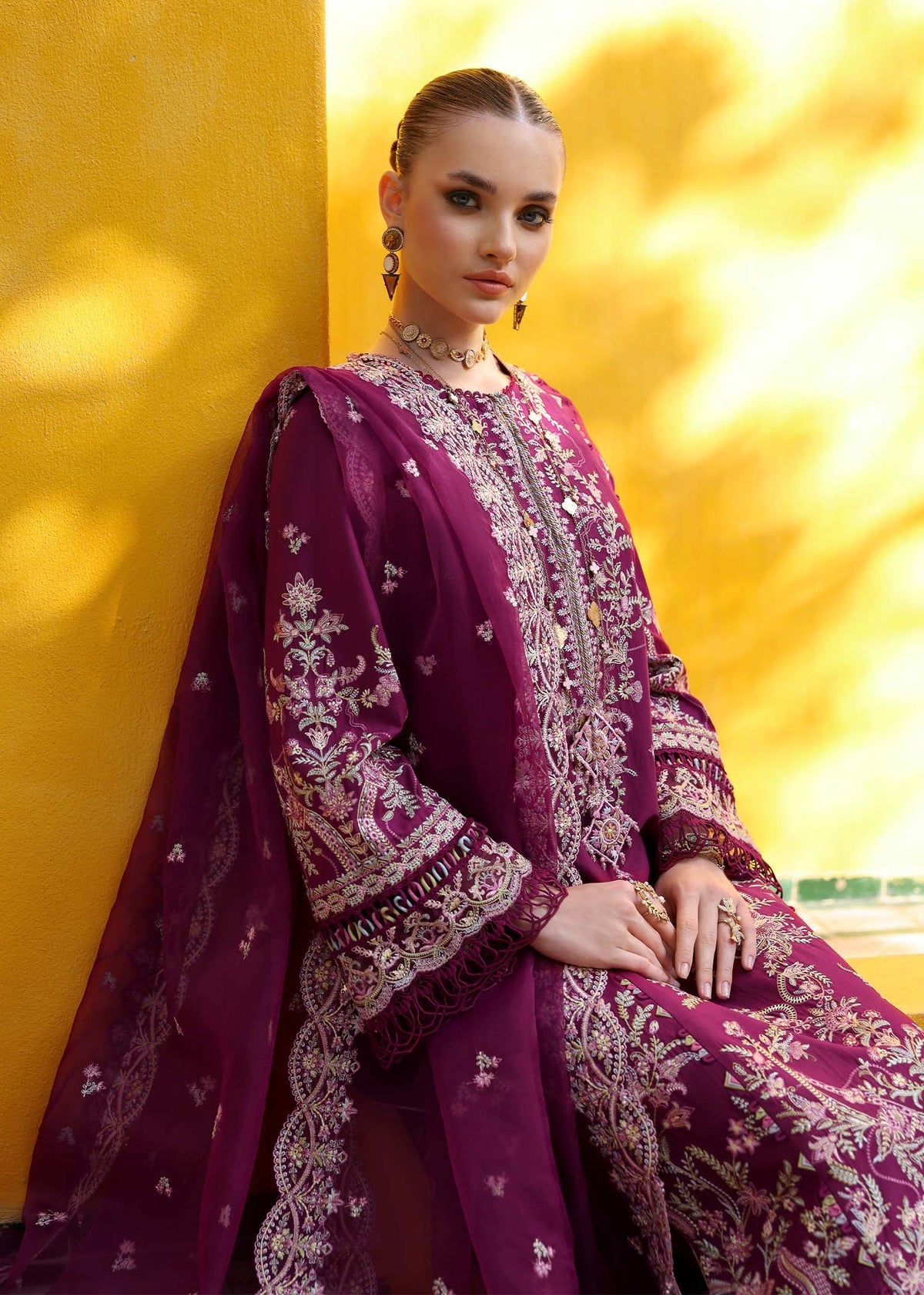 KANWAL MALIK : Elysia Luxury Lawn 2025 Unstitched - Lavena