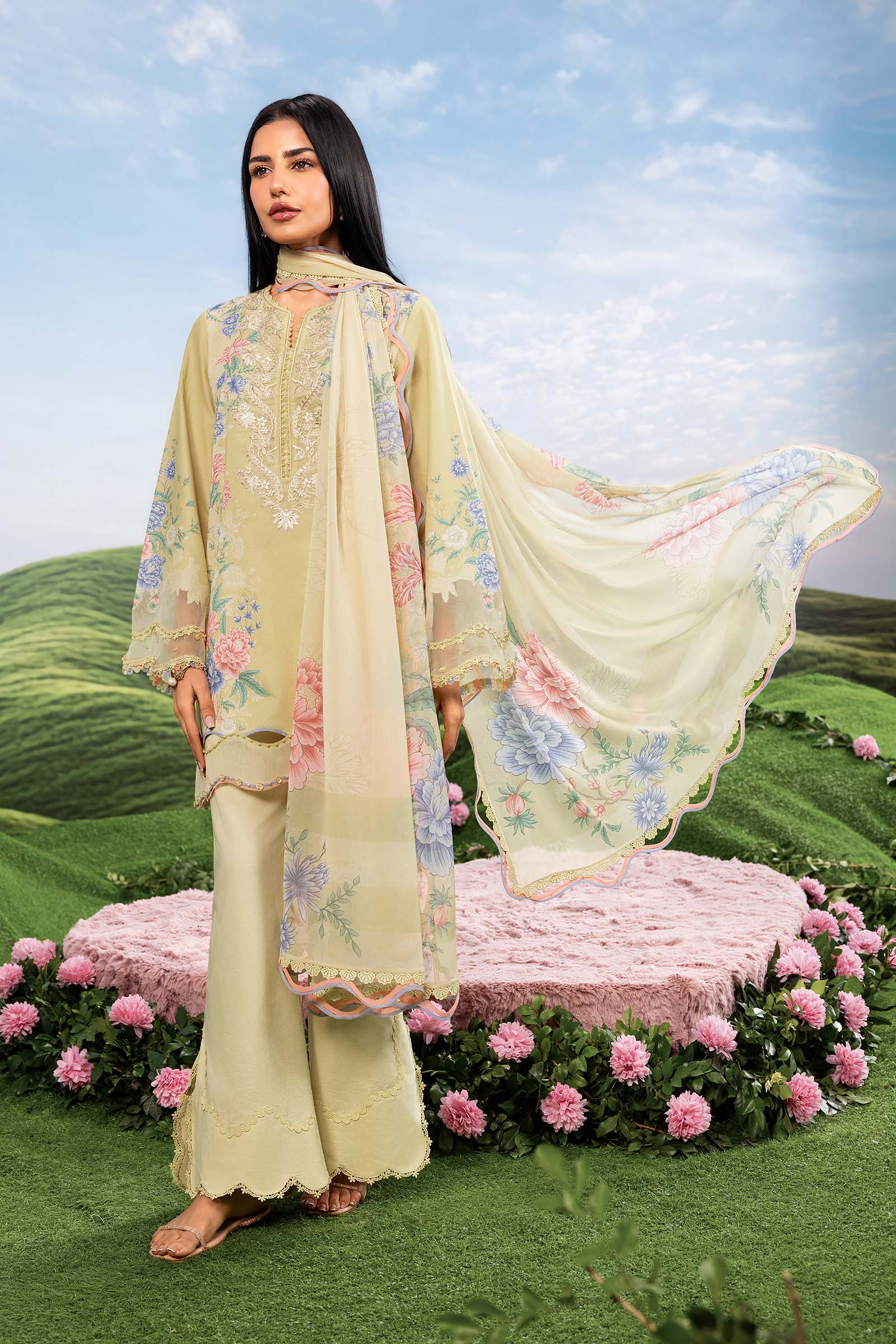 MARIA.B | M.BASICS Dreamscape Lawn Unstitched - 11A - Aarzu